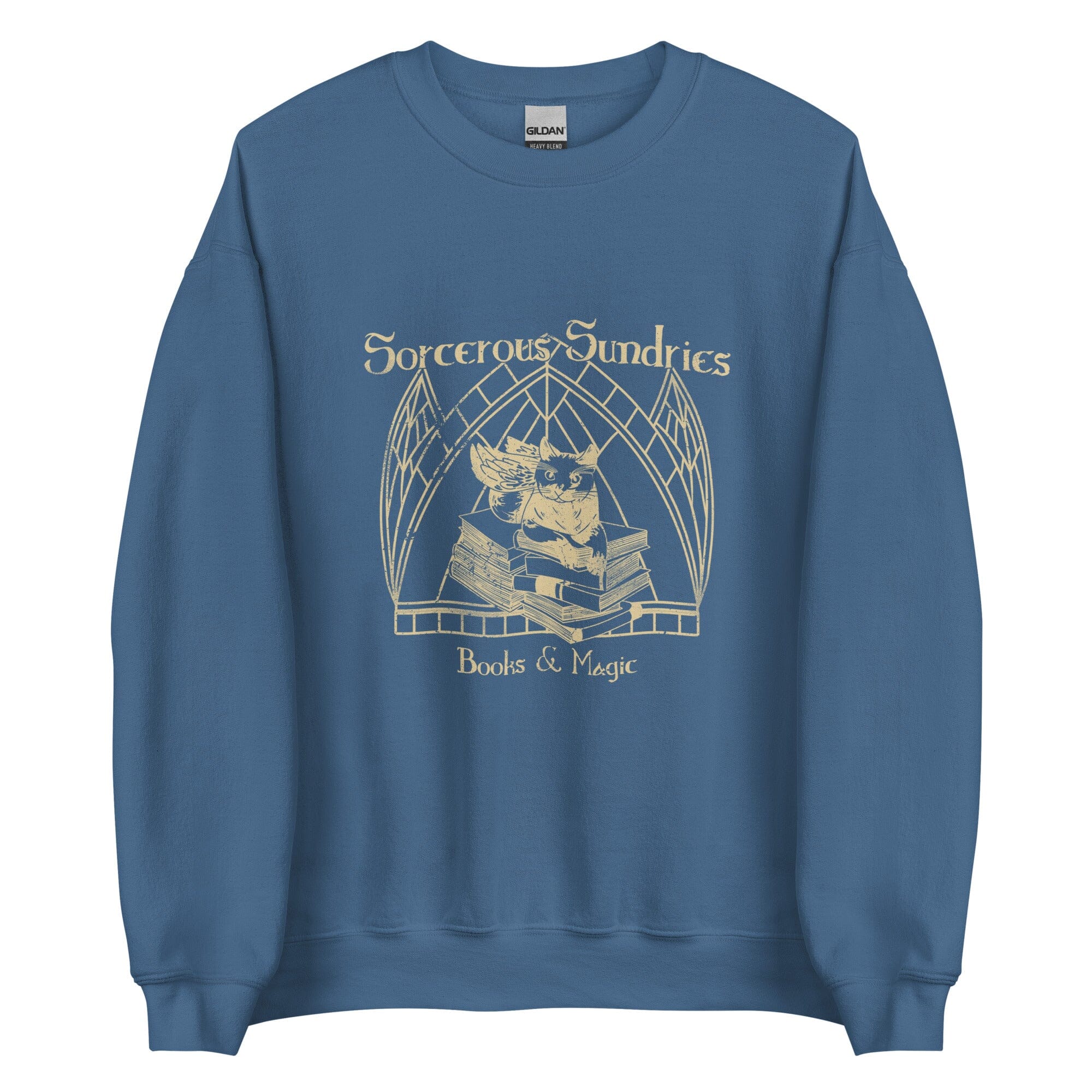 Sorcerous Sundries | Unisex Sweatshirt | Baldur's Gate Threads & Thistles Inventory Indigo Blue S