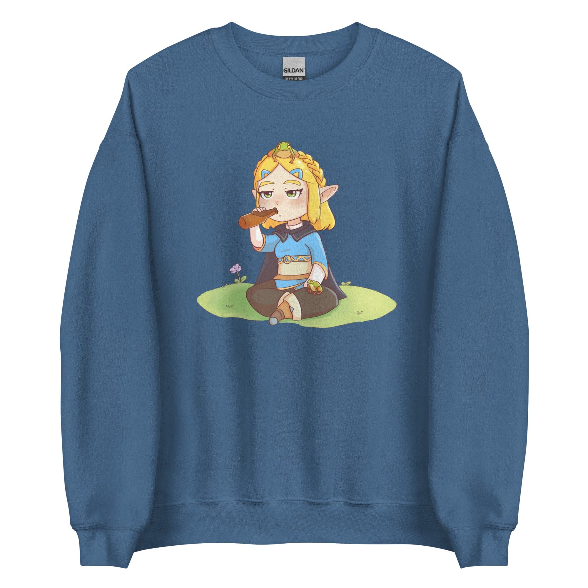 Zelda Frogs | Unisex Sweatshirt | Titty Tea Zelda Threads & Thistles Inventory Indigo Blue S