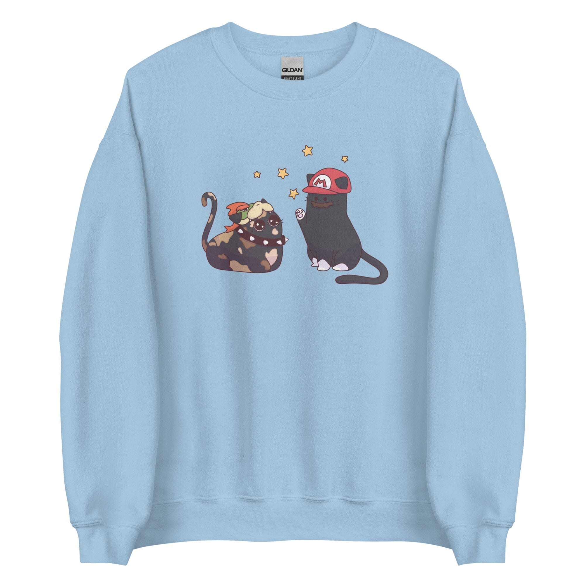 Team Bowser & Mario Kitties | Unisex Sweatshirt | TTI Stream Threads & Thistles Inventory Light Blue S