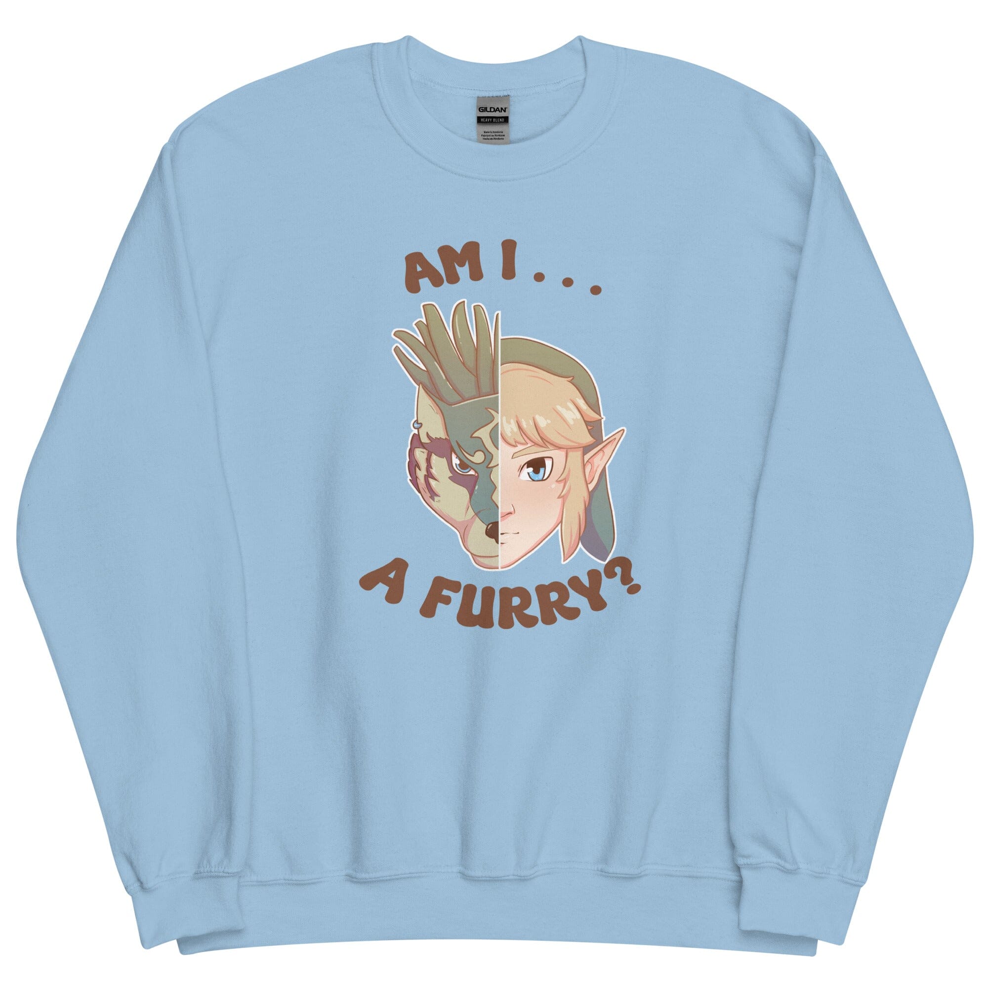 Am I a Furry? | Unisex Sweatshirt | Titty Tea Zelda Threads & Thistles Inventory Light Blue S
