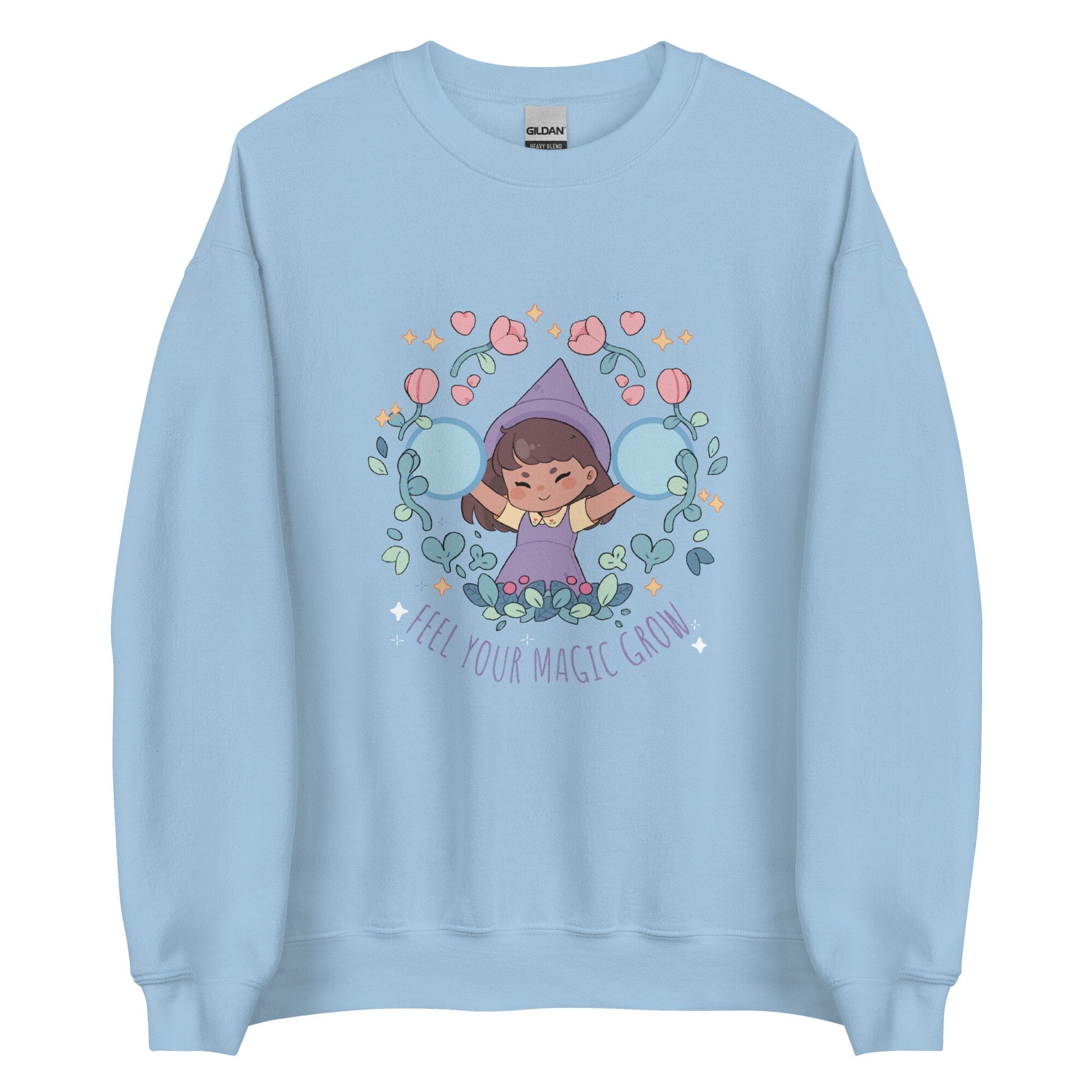 Feel Your Magic Grow | Unisex Sweatshirt | Fields of Mistria Threads & Thistles Inventory Light Blue S
