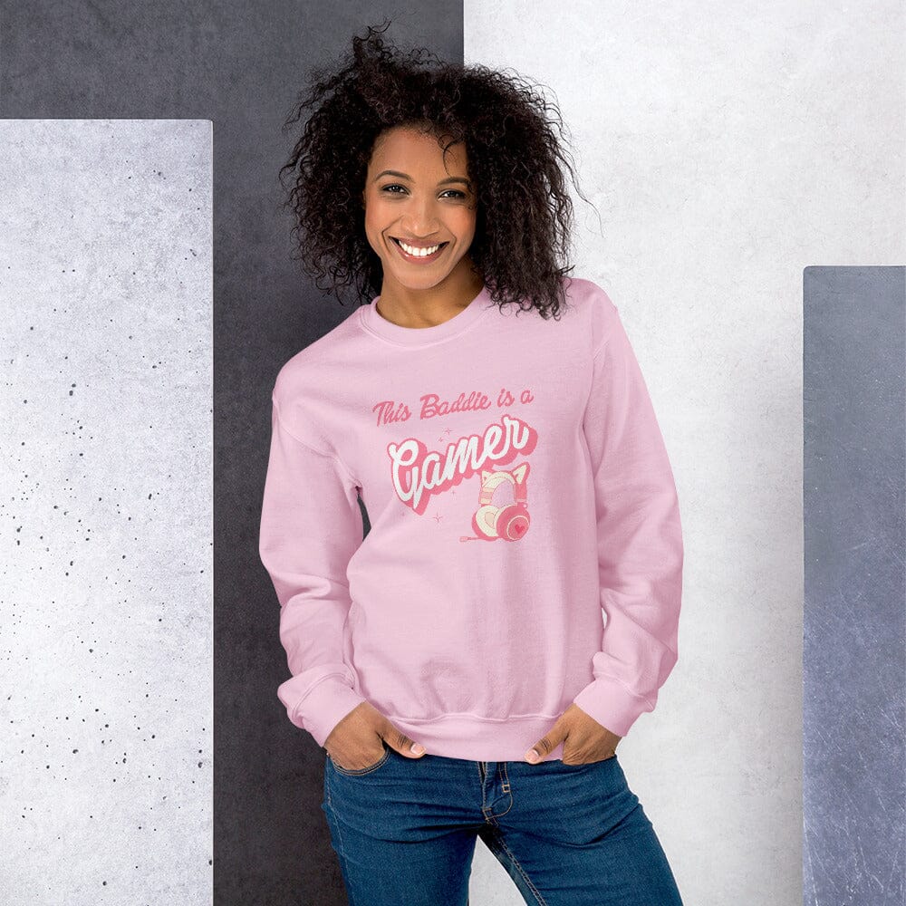 This Baddie is a Gamer | Unisex Sweatshirt | Feminist Gamer Threads & Thistles Inventory 