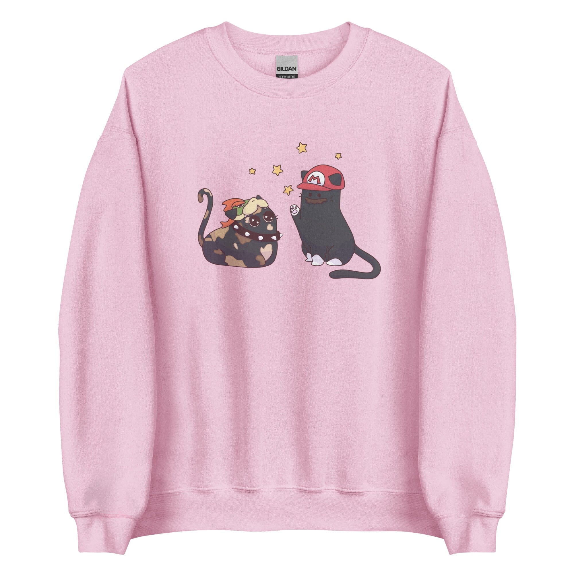 Team Bowser & Mario Kitties | Unisex Sweatshirt | TTI Stream Threads & Thistles Inventory Light Pink S