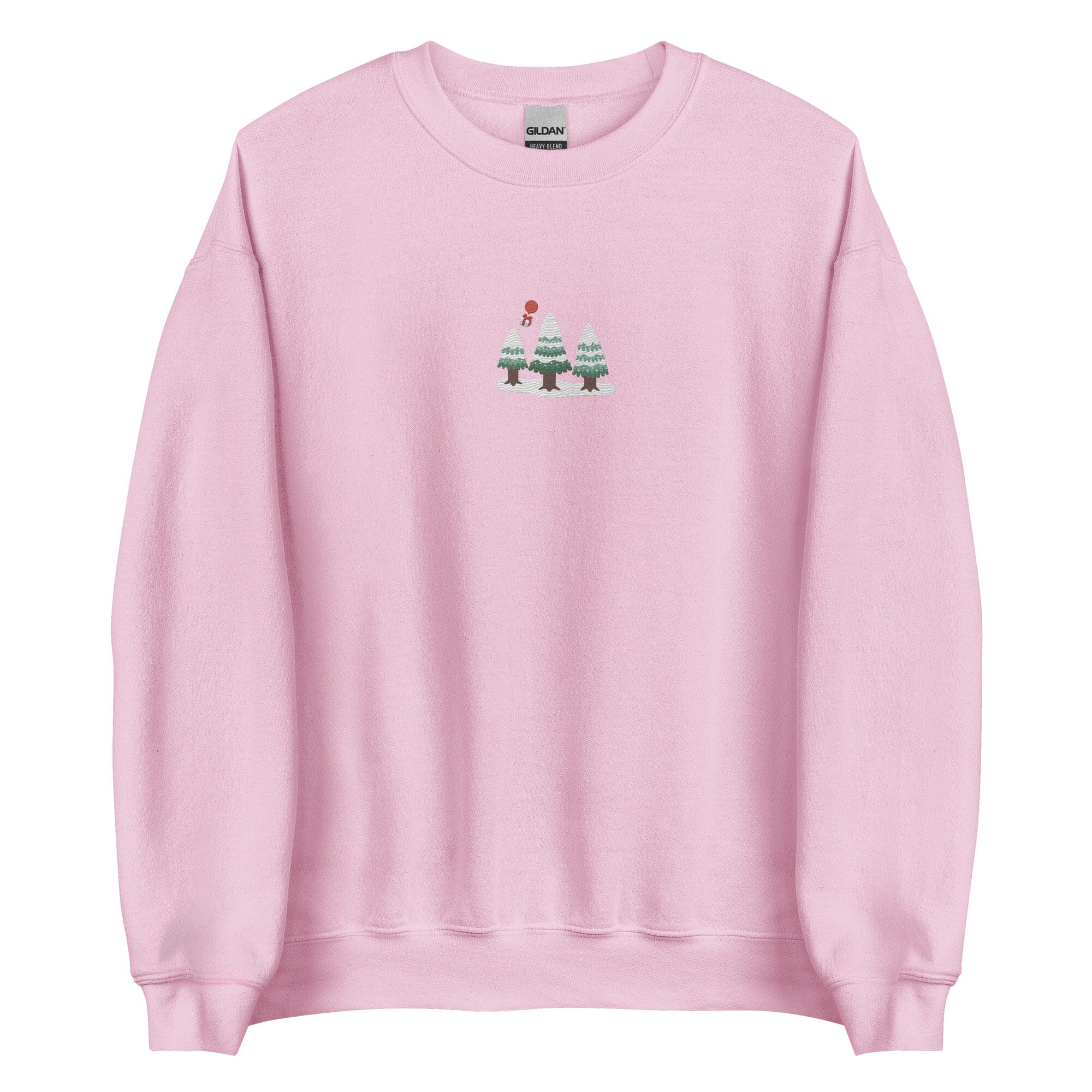 Cozy Animal Crossing Christmas | Embroidered Unisex Sweatshirt | Animal Crossing Threads & Thistles Inventory Light Pink S