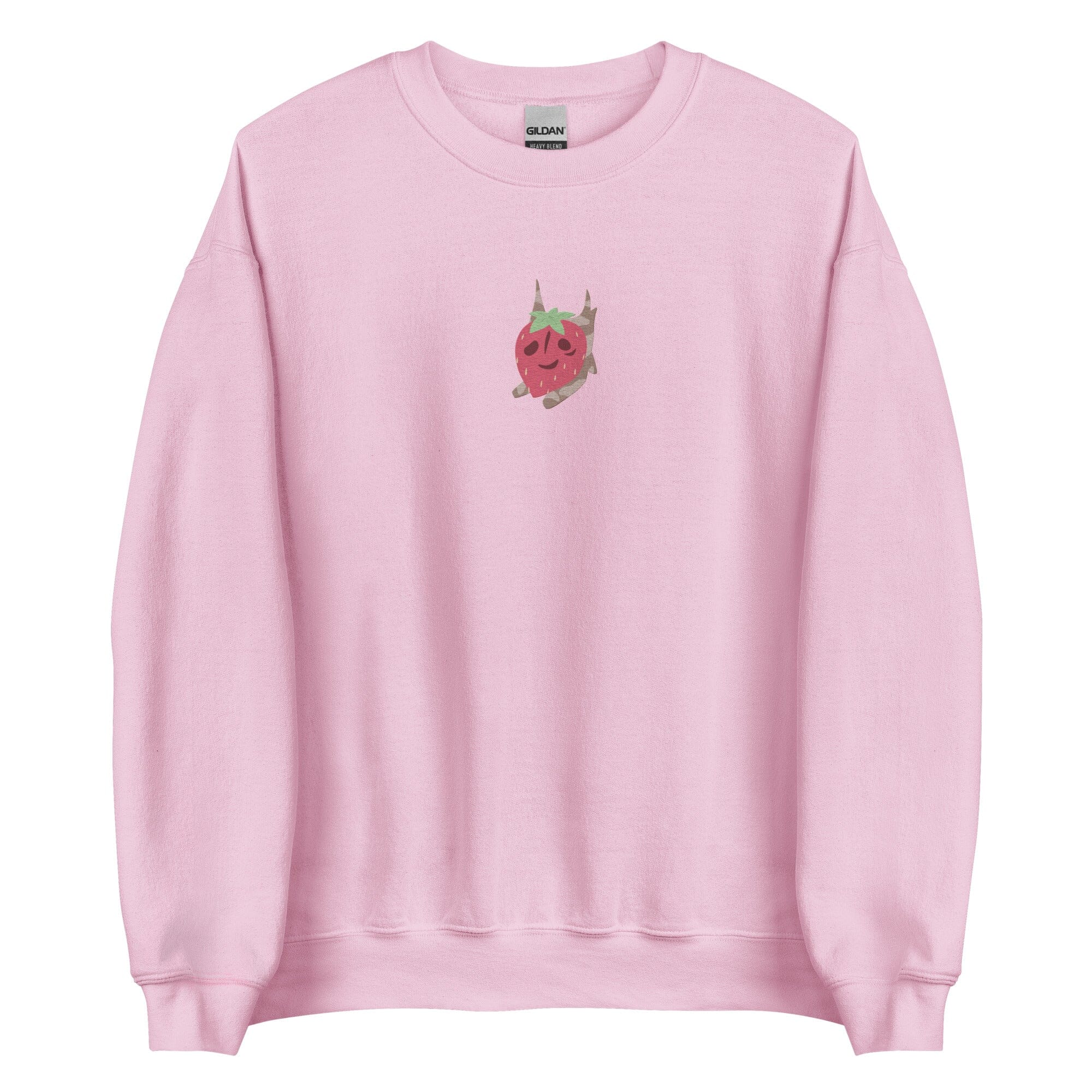 Strawberry Korok | Embroidered Unisex Sweatshirt | Titty Tea Zelda Threads & Thistles Inventory Light Pink S
