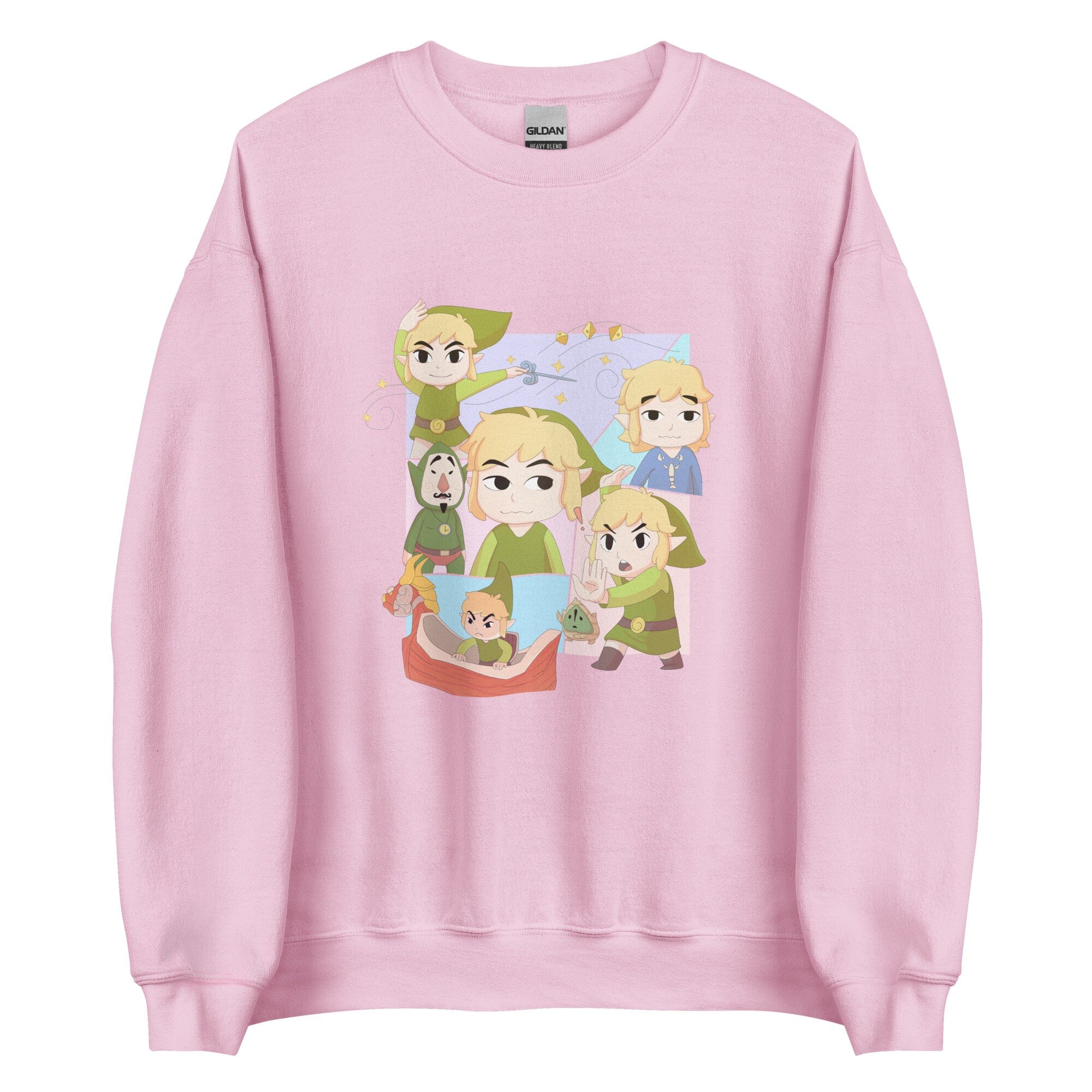 The Many Faces from Wind Waker | Unisex Sweatshirt | Titty Tea Zelda Threads & Thistles Inventory Light Pink S