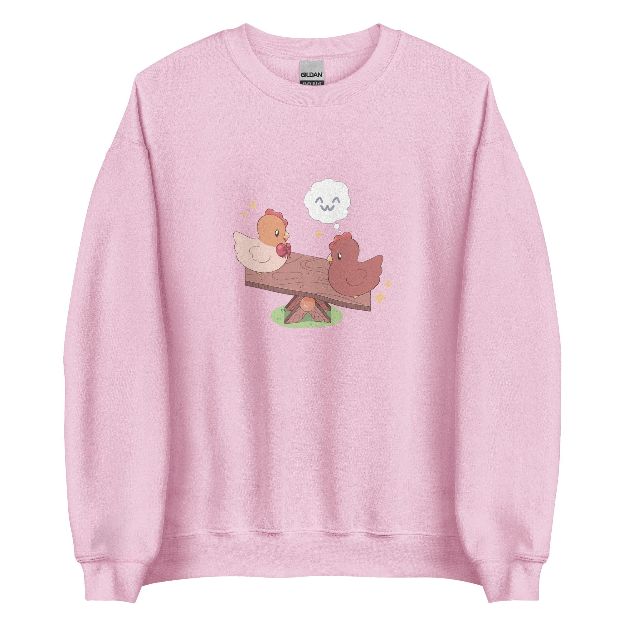 Chicken Seesaw | Unisex Sweatshirt | Fields of Mistria Threads & Thistles Inventory Light Pink S