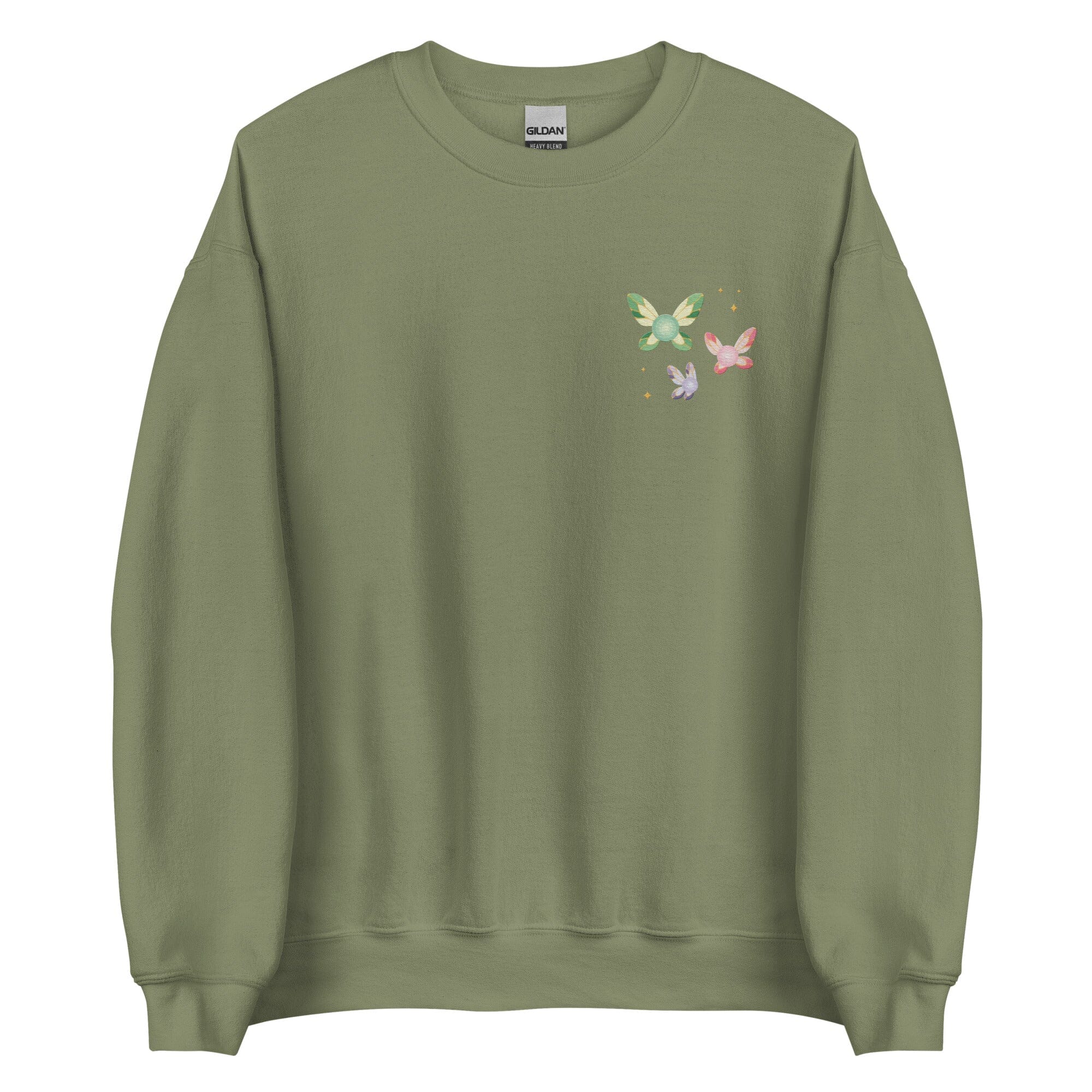 Navi Fairies | Embroidered Unisex Sweatshirt | The legend of Zelda Threads & Thistles Inventory Military Green S