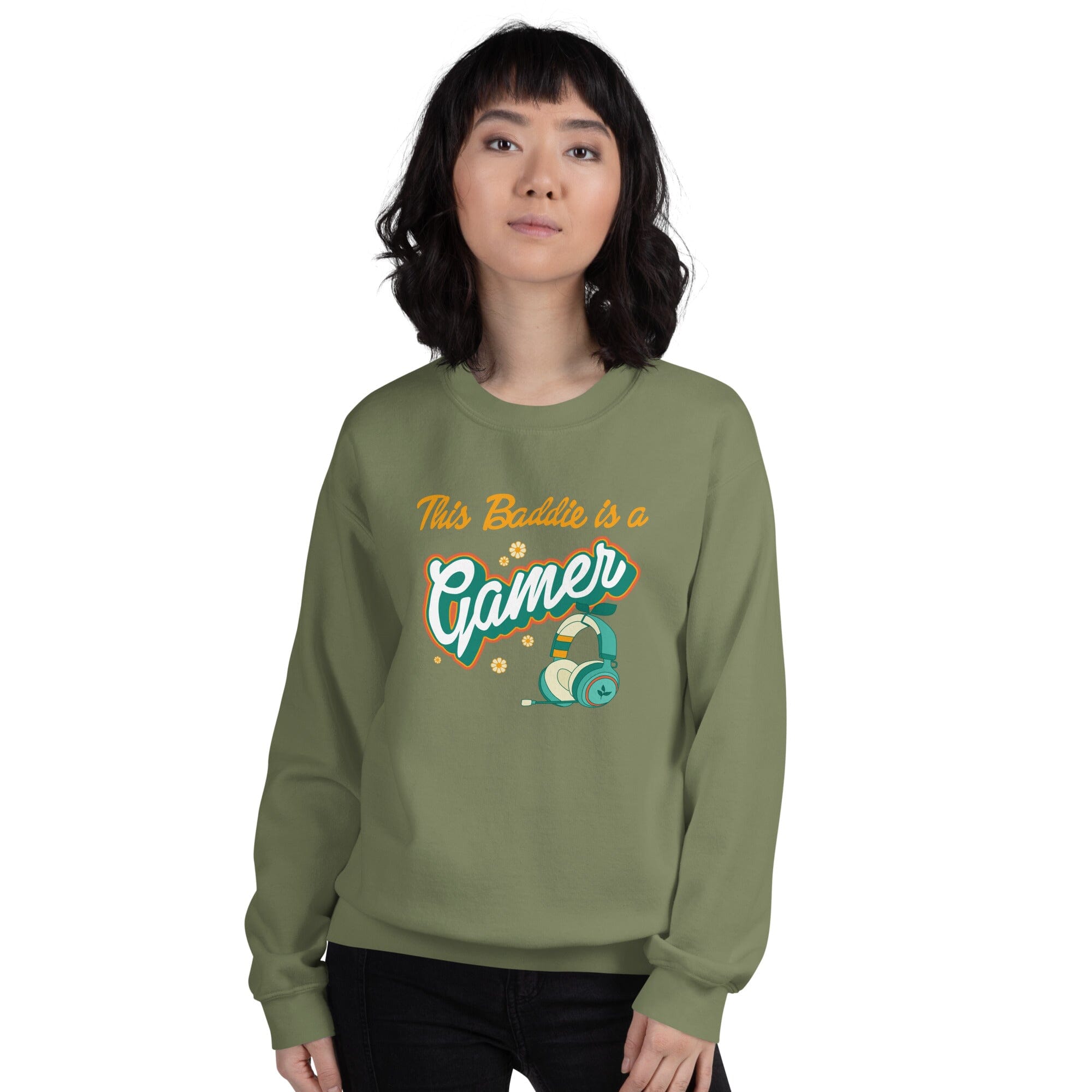 This Baddie is a Gamer | Unisex Sweatshirt | Feminist Gamer Threads & Thistles Inventory