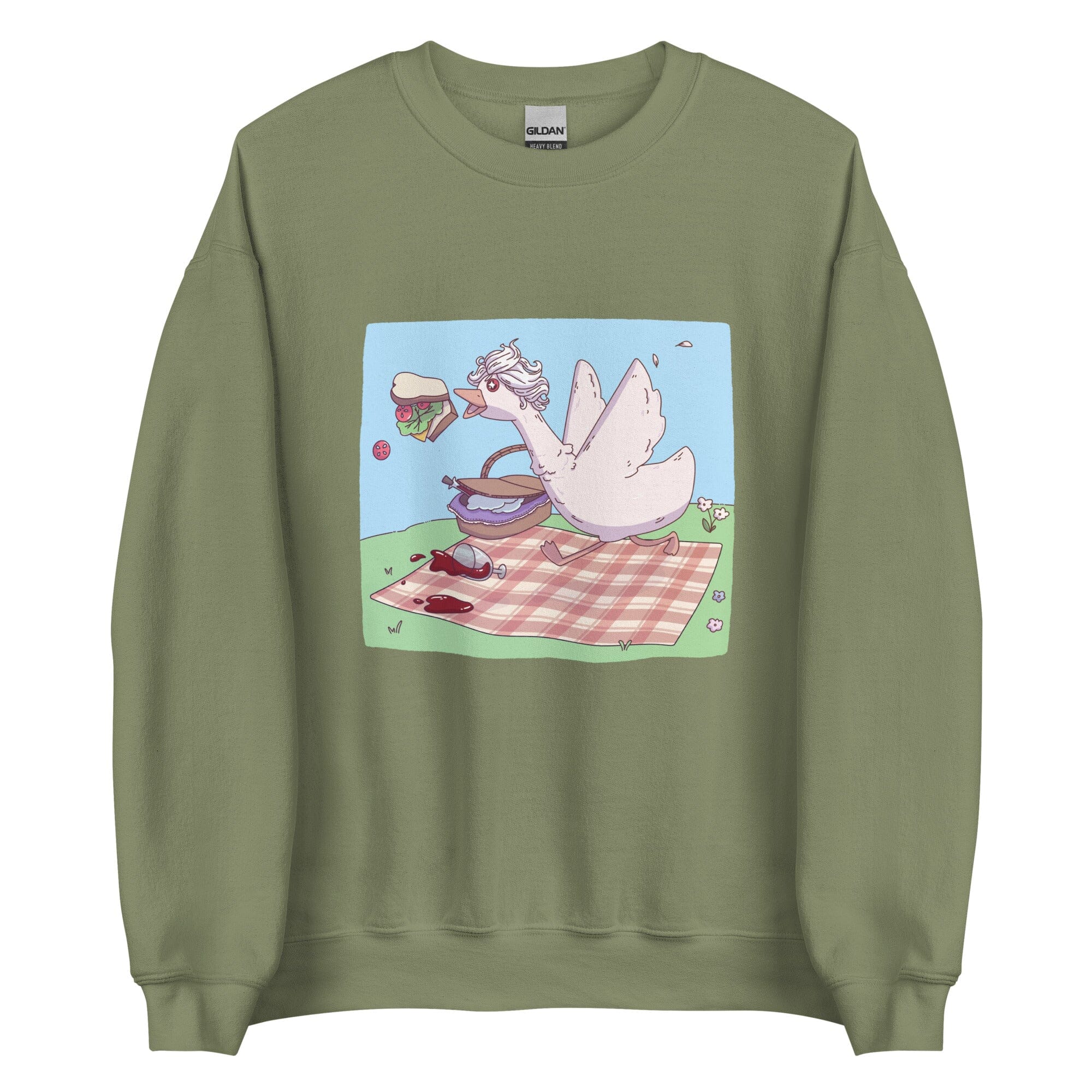 Goosestarion | Unisex Sweatshirt | Baldur's Gate Threads & Thistles Inventory Military Green S