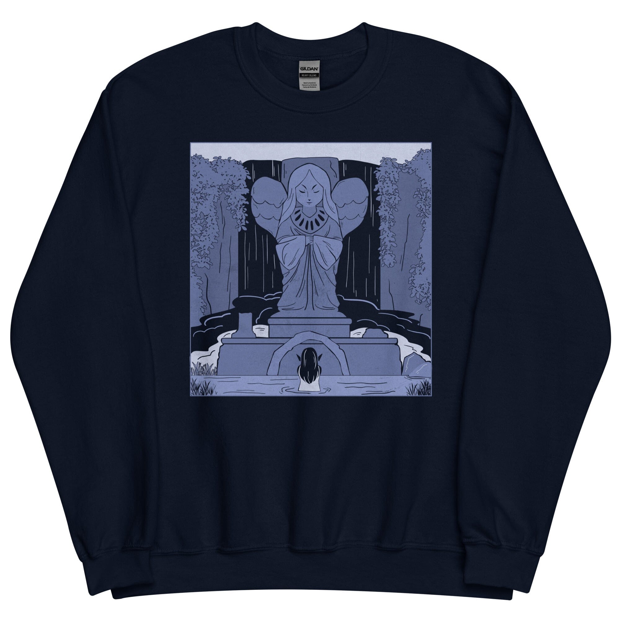 Goddess Statue | Unisex Sweatshirt | The Legend of Zelda Threads & Thistles Inventory Navy S