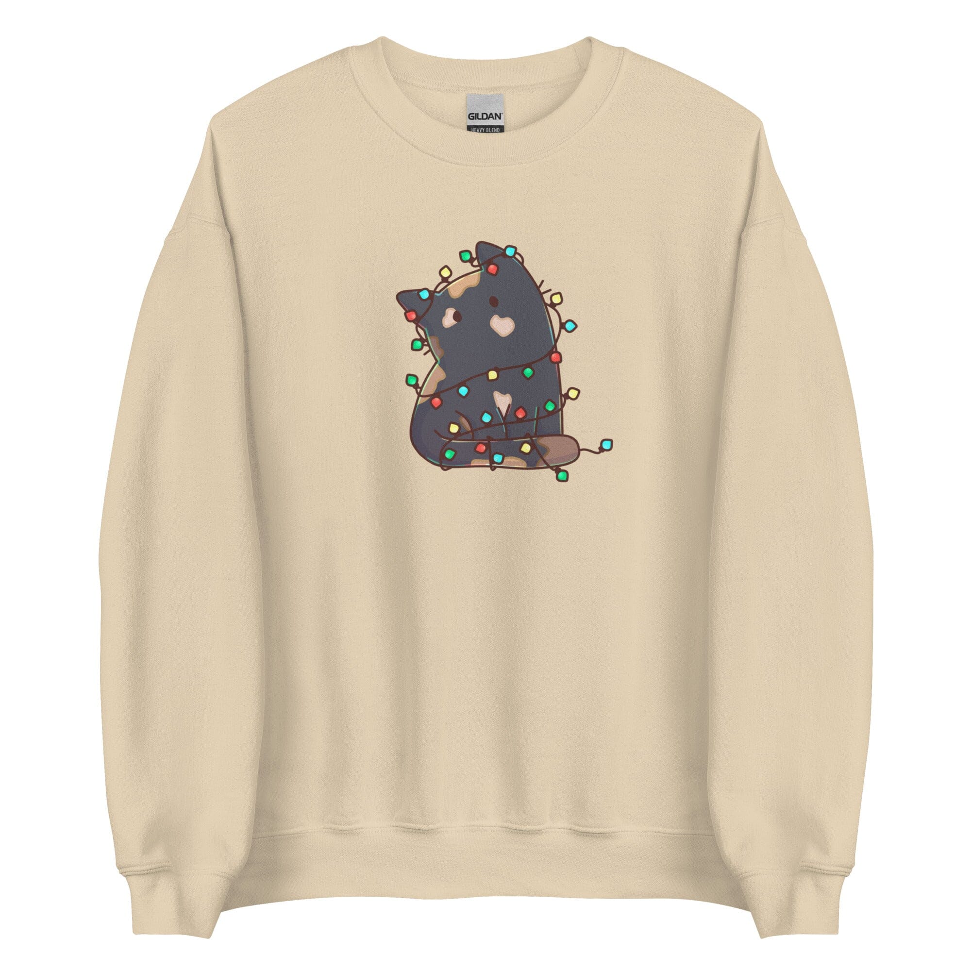 Christmas Torti Kitty | Unisex sweatshirt | TTI Stream Christmas Threads & Thistles Inventory Sand S