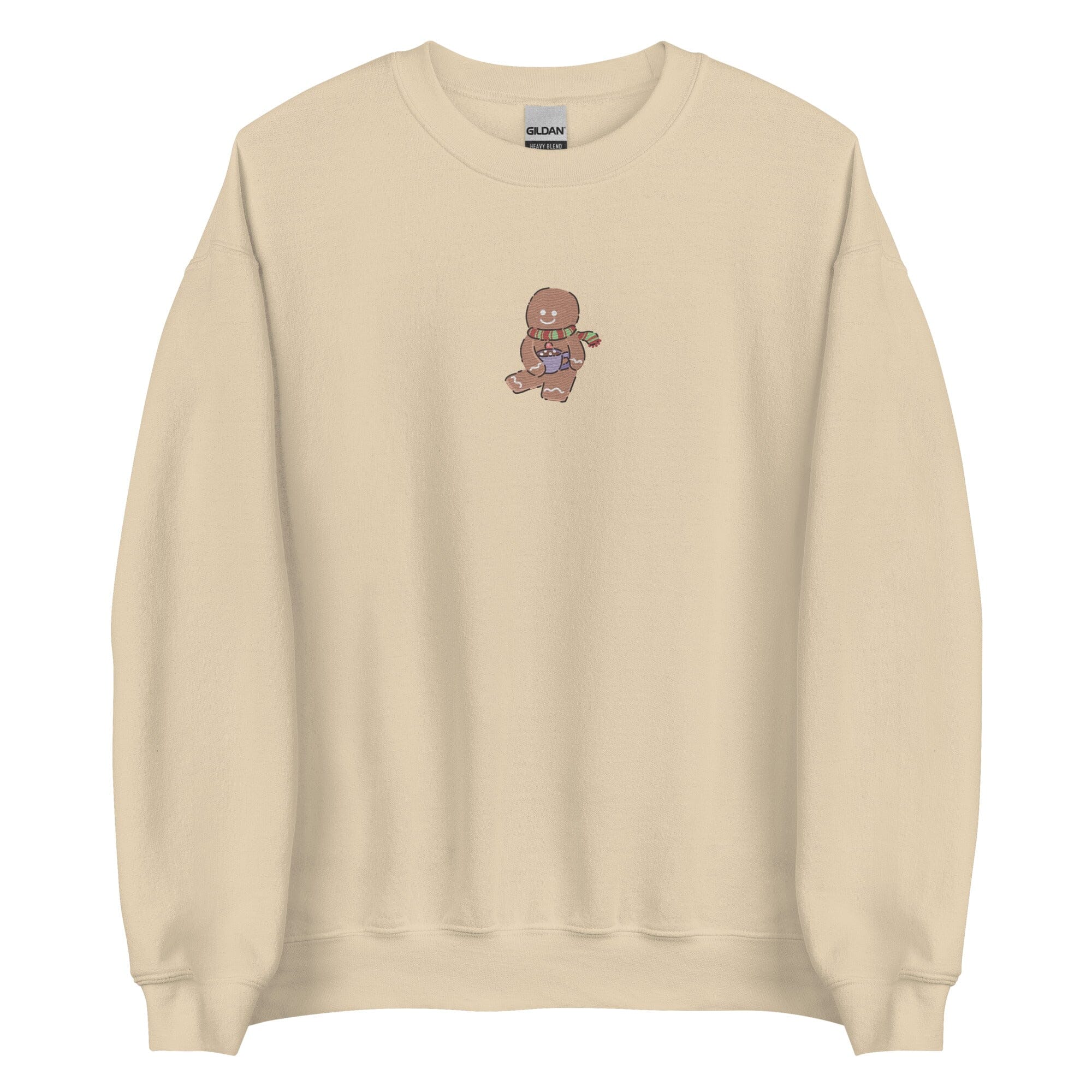 Cozy Christmas Gingerbread | Embroidered Unisex Sweatshirt | Cozy Gamer Christmas Threads & Thistles Inventory Sand S