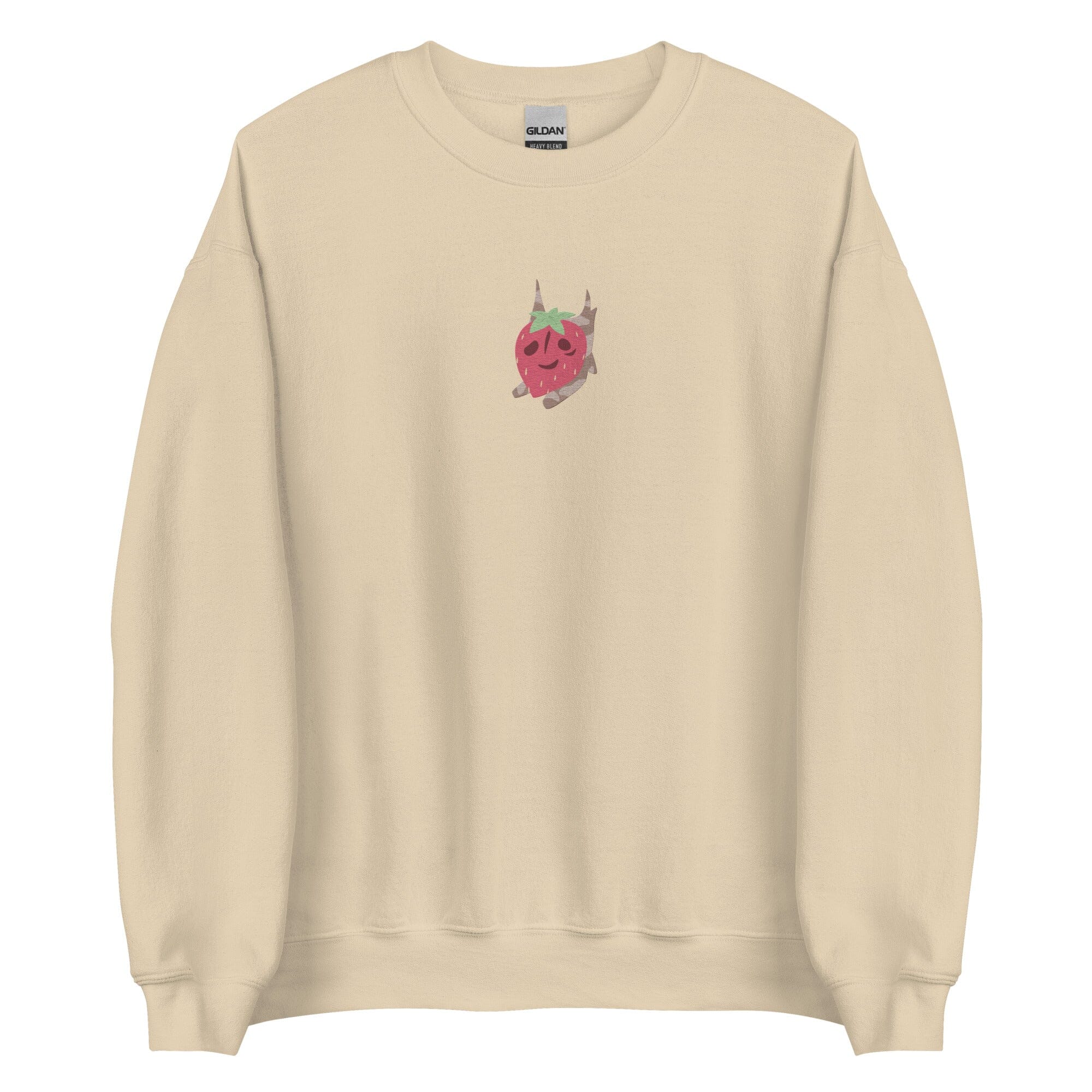 Strawberry Korok | Embroidered Unisex Sweatshirt | Titty Tea Zelda Threads & Thistles Inventory Sand S