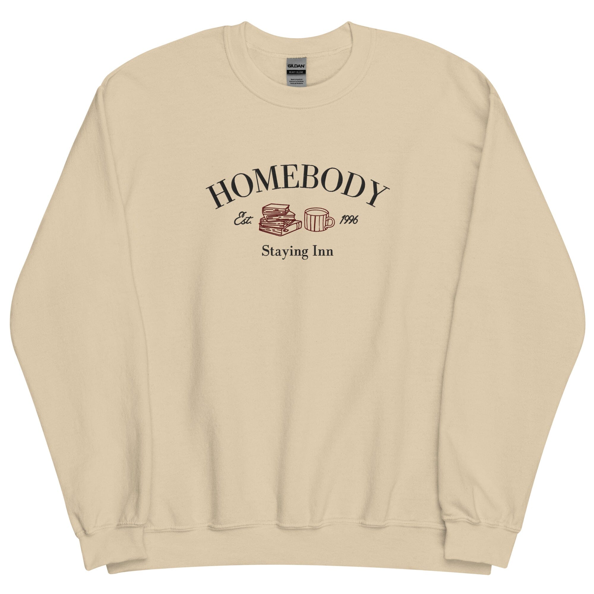 Homebody Staying Inn| Embroidered Unisex Sweatshirt | Cozy games & Hobbies Threads & Thistles Inventory Sand S