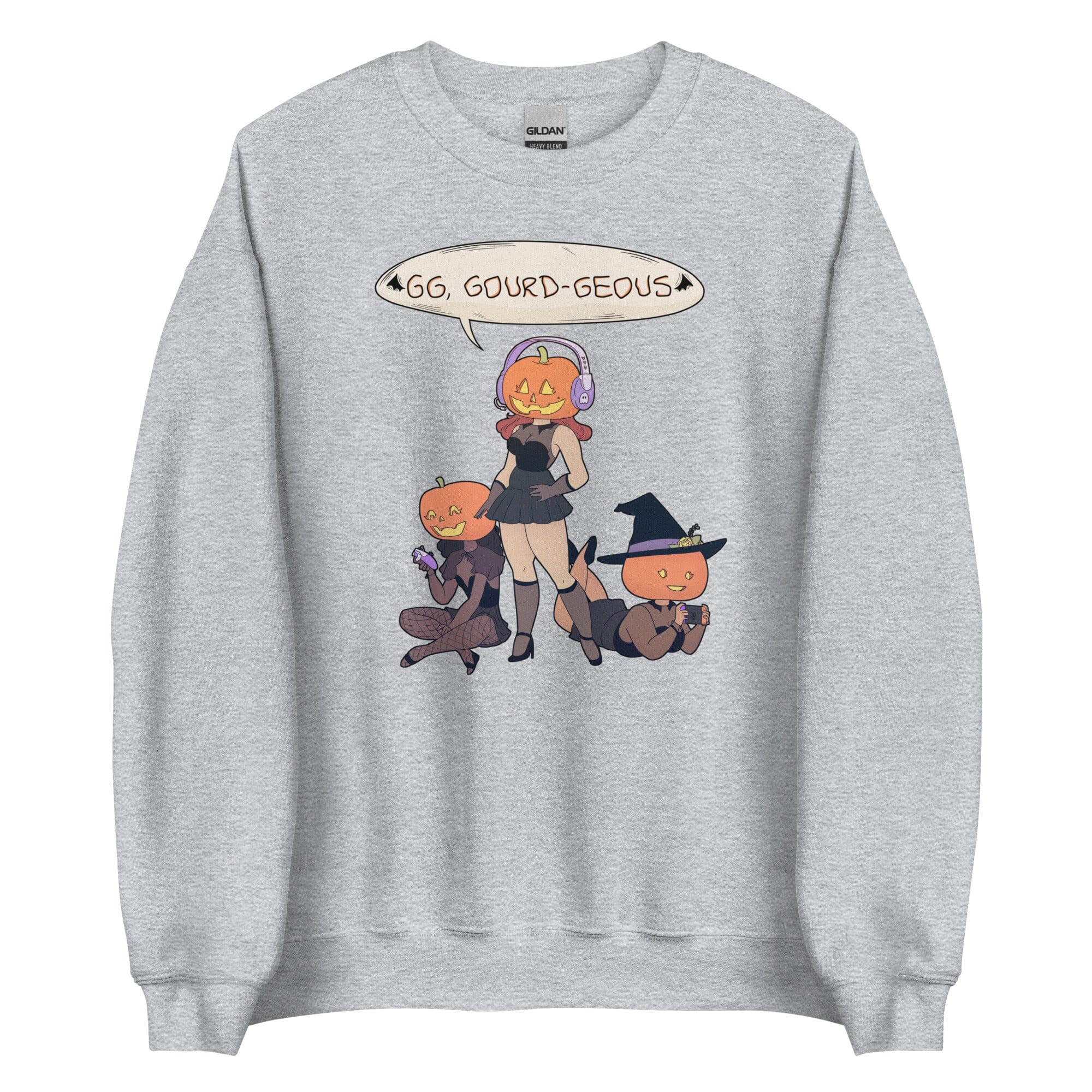 GG, Gourd-geous | Unisex Sweatshirt | Fall Halloween Threads & Thistles Inventory Sport Grey S
