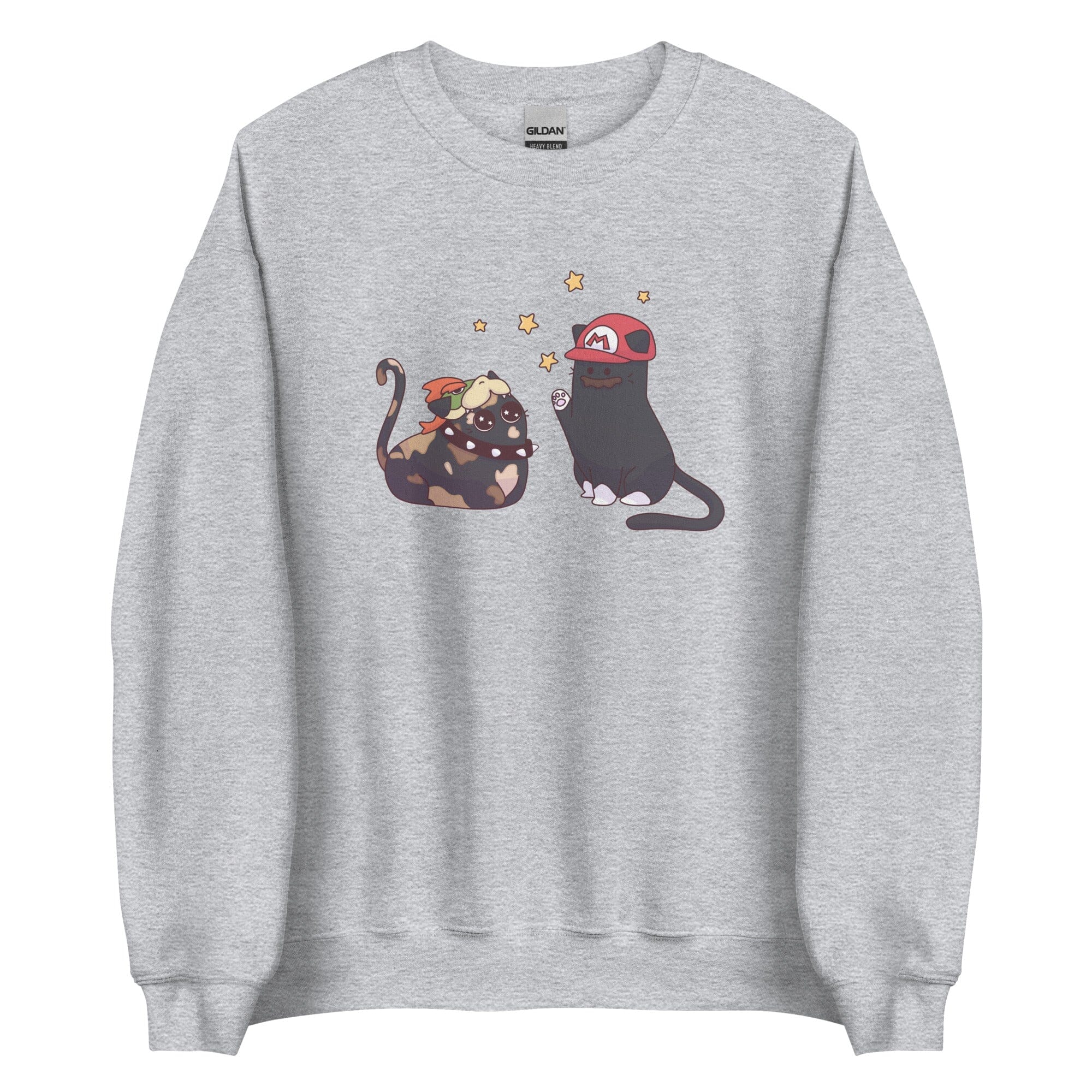 Team Bowser & Mario Kitties | Unisex Sweatshirt | TTI Stream Threads & Thistles Inventory Sport Grey S