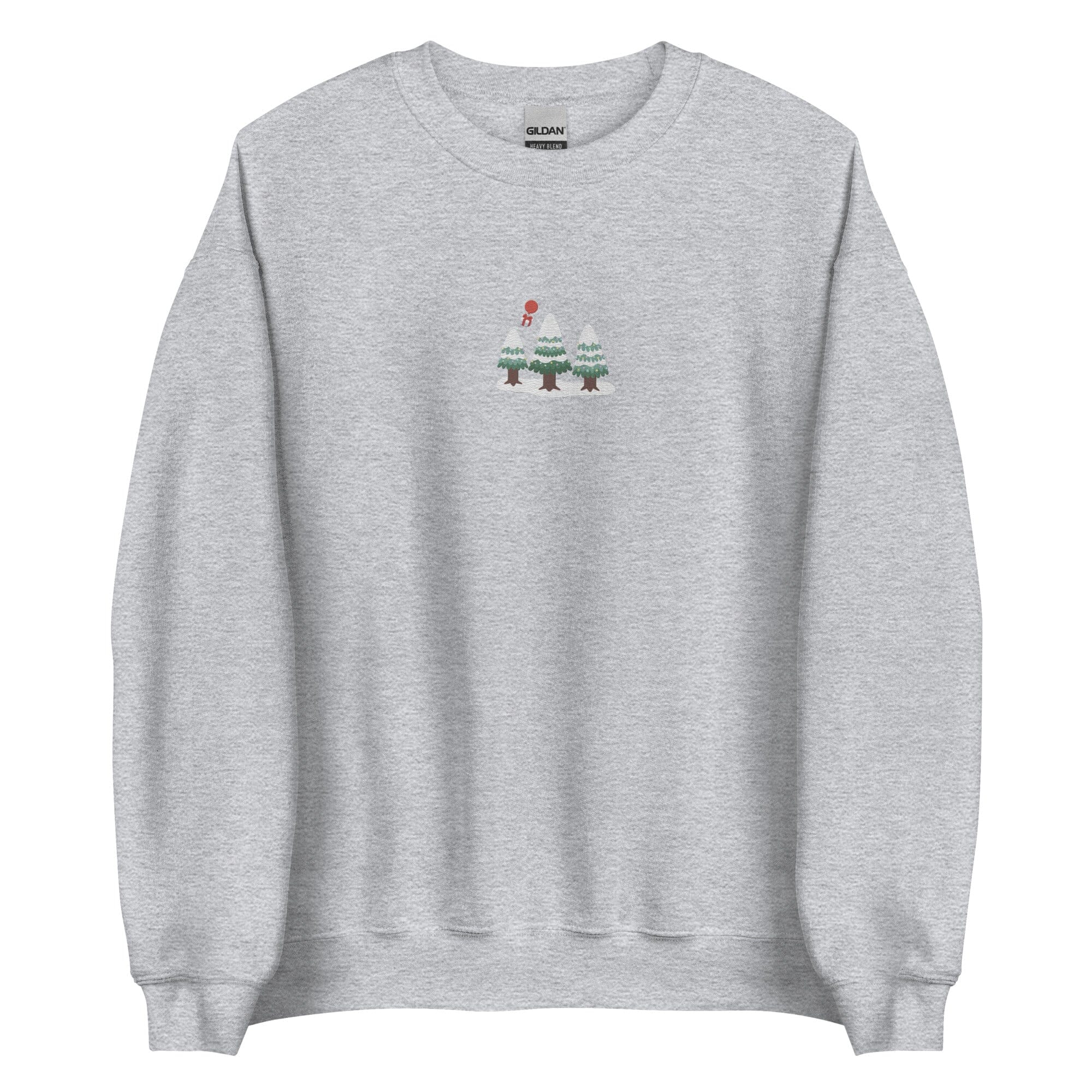Cozy Animal Crossing Christmas | Embroidered Unisex Sweatshirt | Animal Crossing Threads & Thistles Inventory Sport Grey S