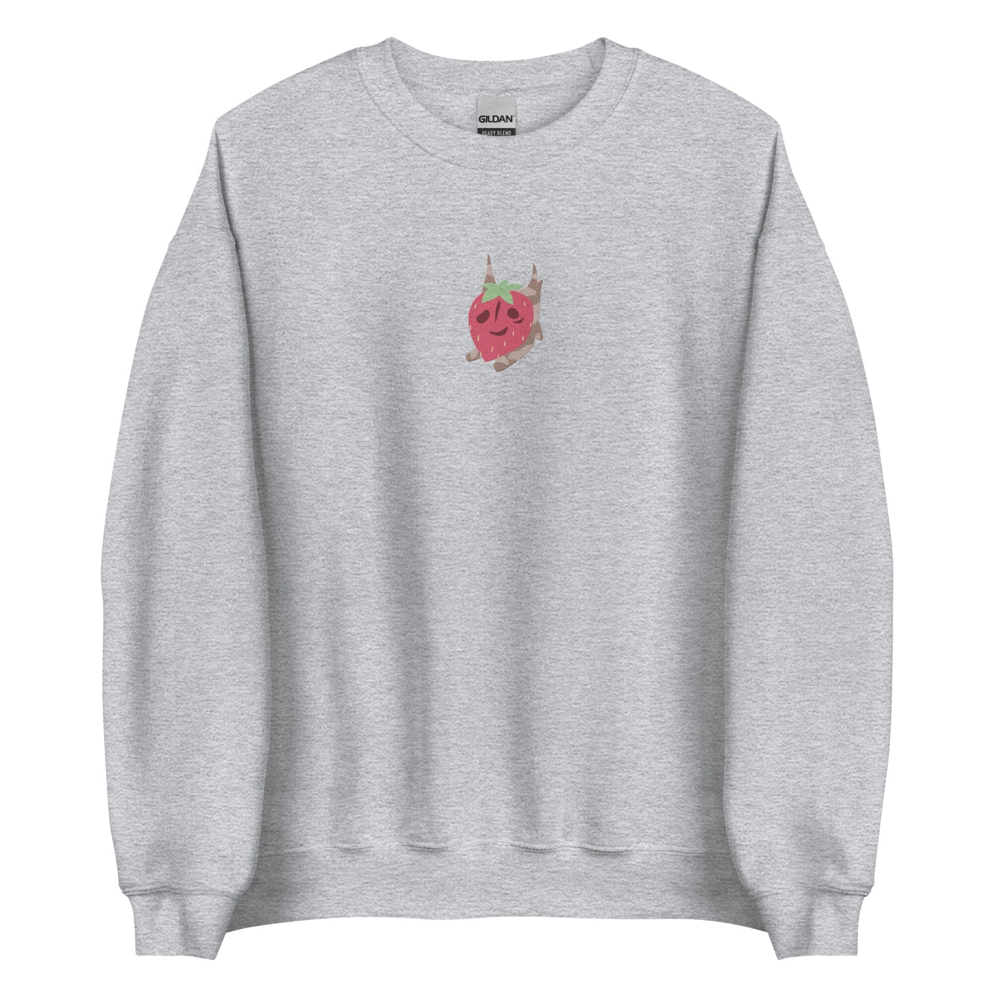 Strawberry Korok | Embroidered Unisex Sweatshirt | Titty Tea Zelda Threads & Thistles Inventory Sport Grey S
