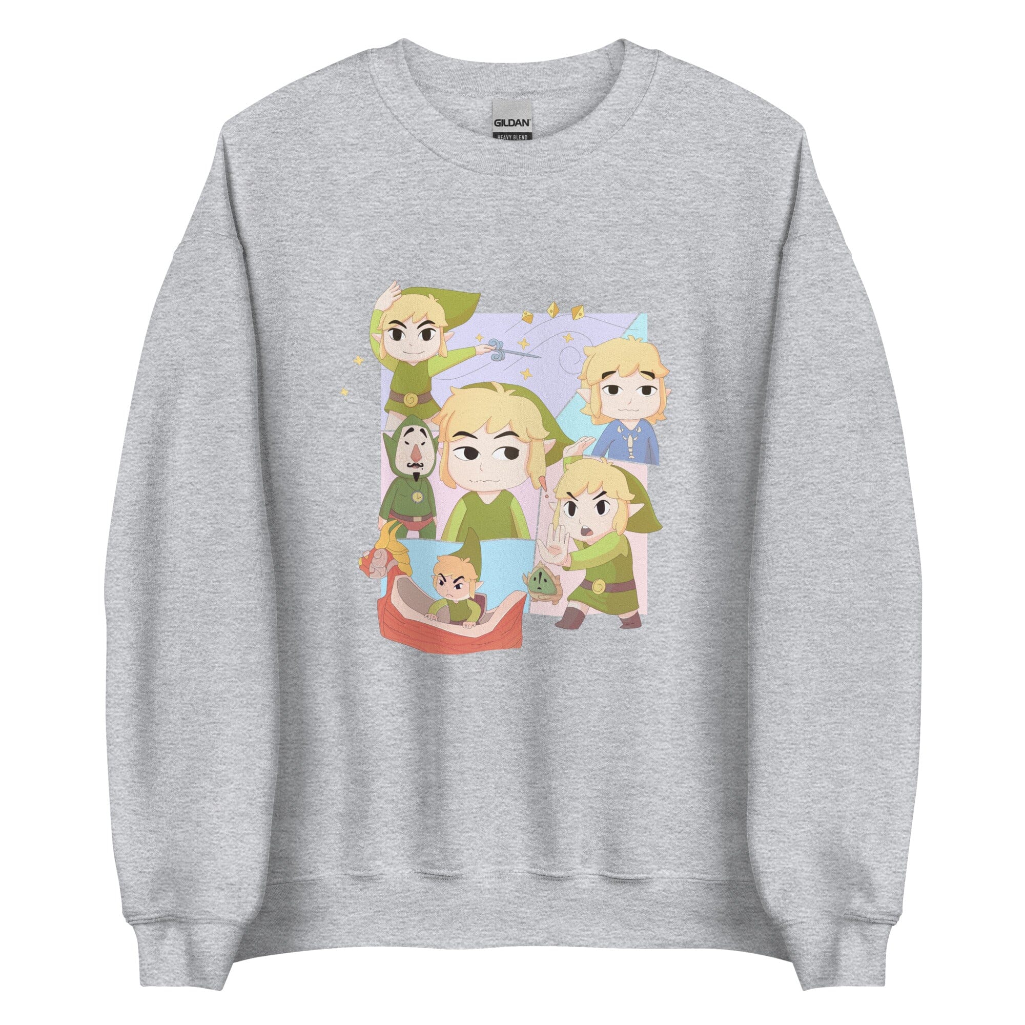 The Many Faces from Wind Waker | Unisex Sweatshirt | Titty Tea Zelda Threads & Thistles Inventory Sport Grey S