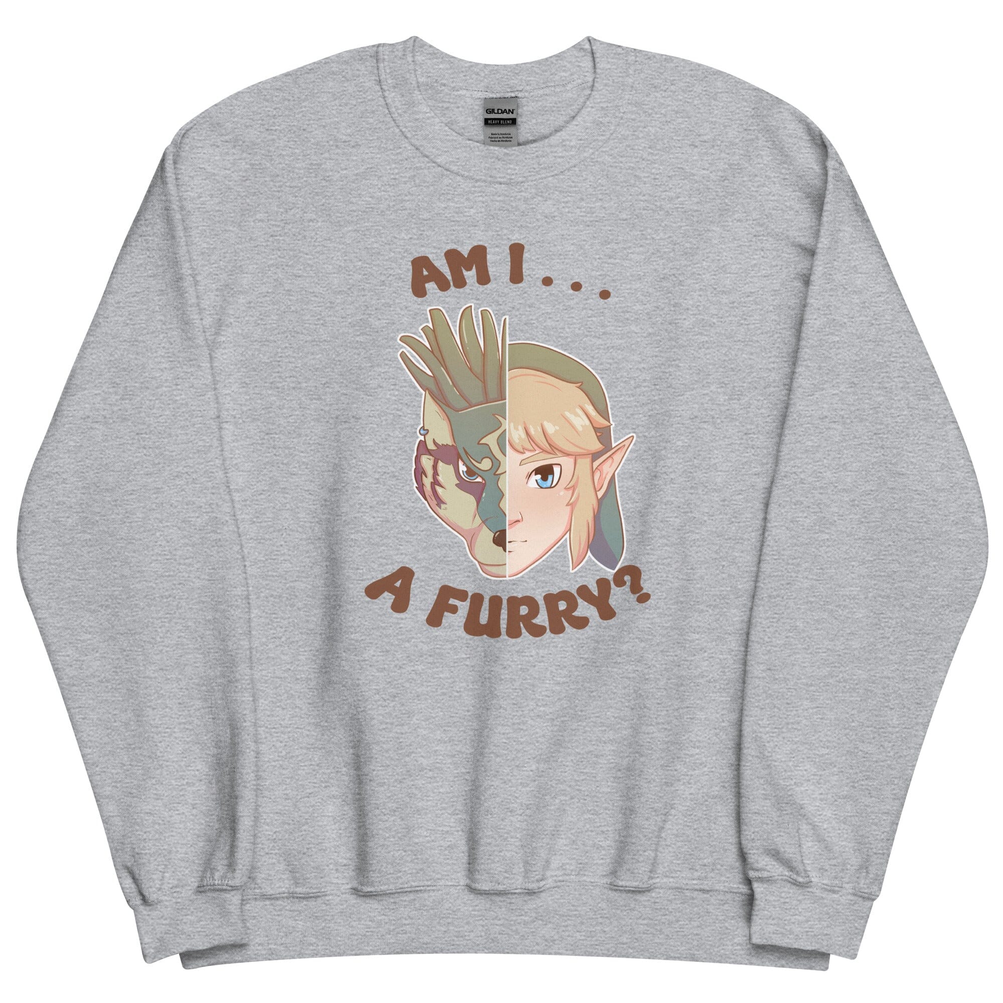 Am I a Furry? | Unisex Sweatshirt | Titty Tea Zelda Threads & Thistles Inventory Sport Grey S