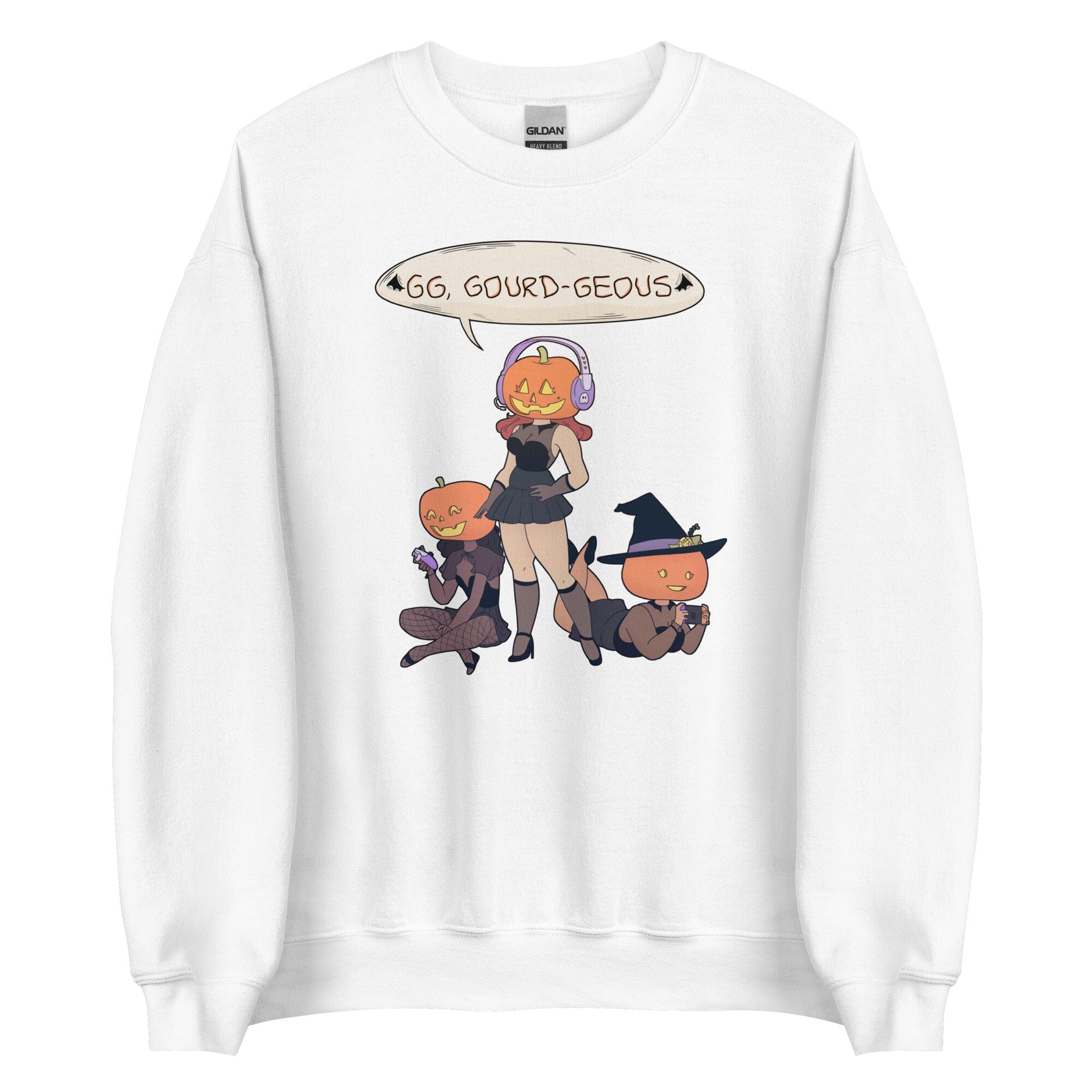 GG, Gourd-geous | Unisex Sweatshirt | Fall Halloween Threads & Thistles Inventory White S