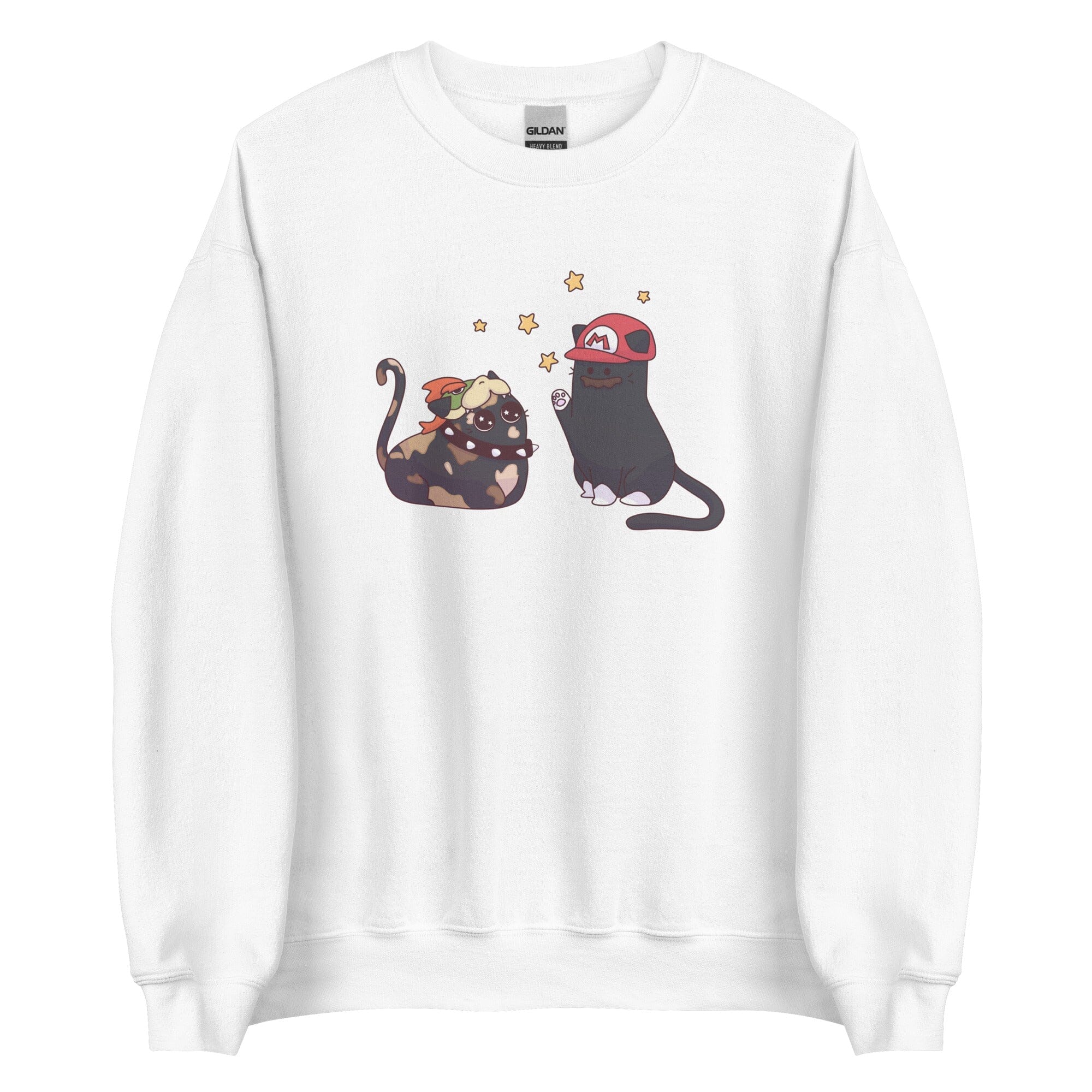 Team Bowser & Mario Kitties | Unisex Sweatshirt | TTI Stream Threads & Thistles Inventory White S