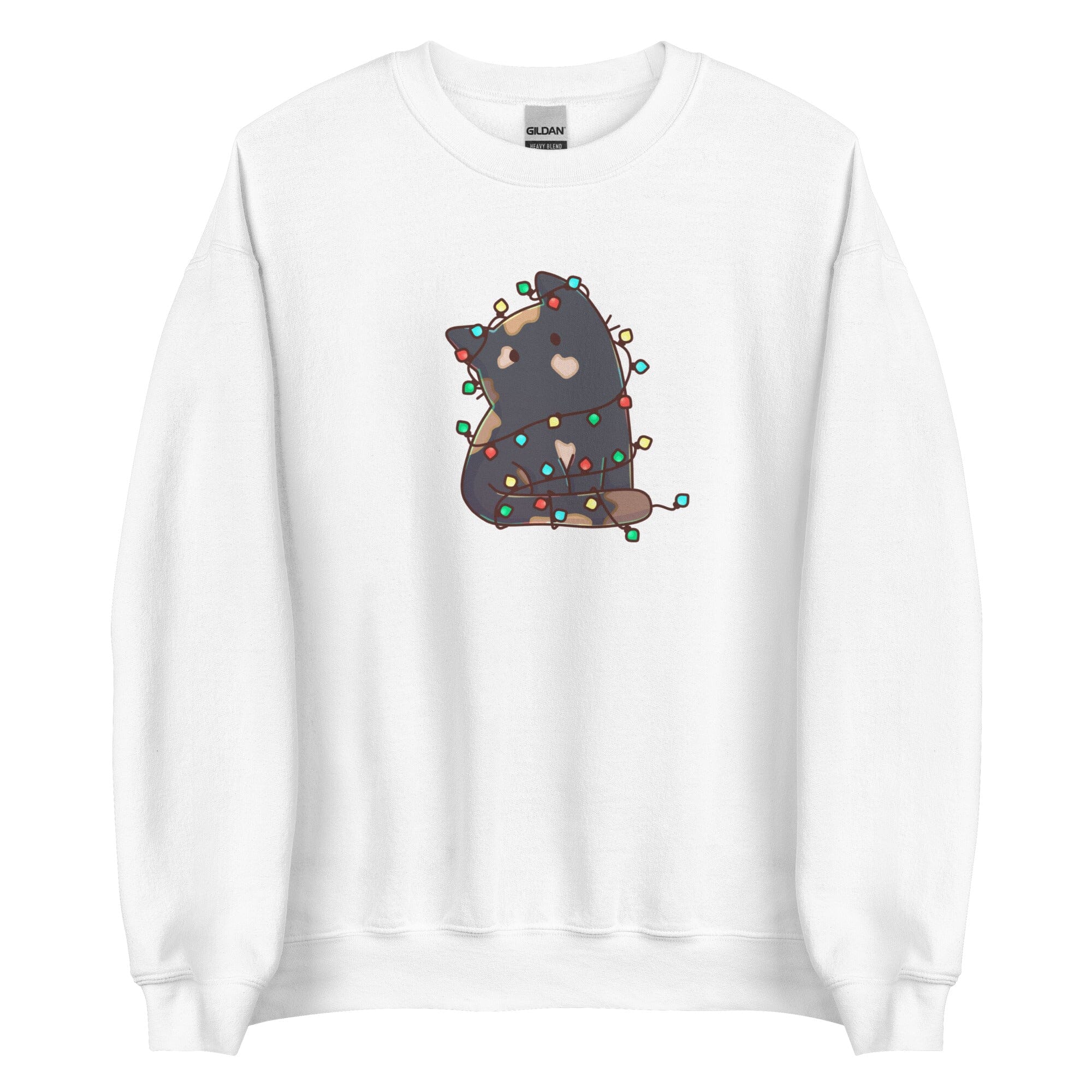 Christmas Torti Kitty | Unisex sweatshirt | TTI Stream Christmas Threads & Thistles Inventory White S
