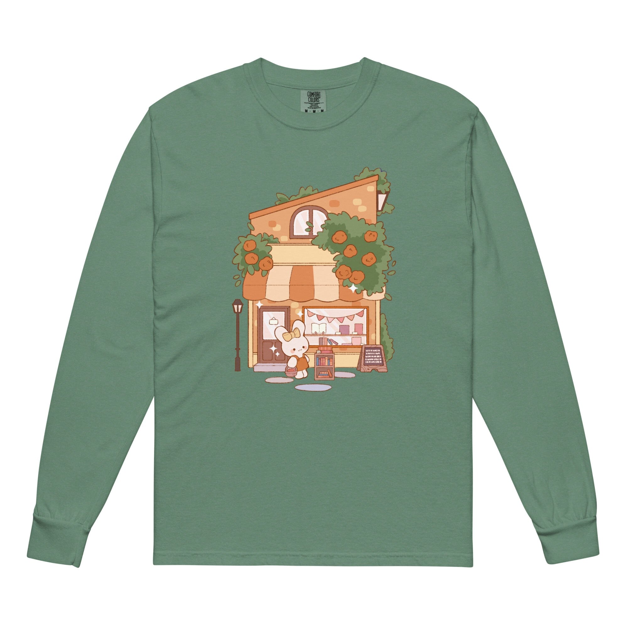 Cozy Bookstore | Long-sleeve shirt | Cozy Games & Hobbies Threads & Thistles Inventory Light Green S
