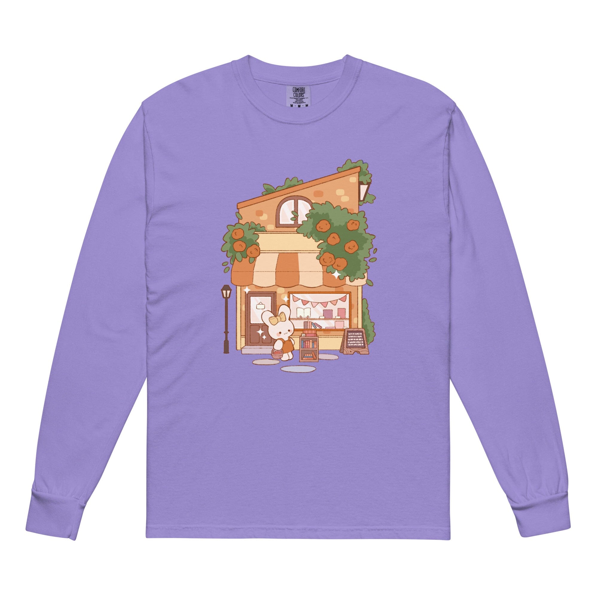 Cozy Bookstore | Long-sleeve shirt | Cozy Games & Hobbies Threads & Thistles Inventory Violet S
