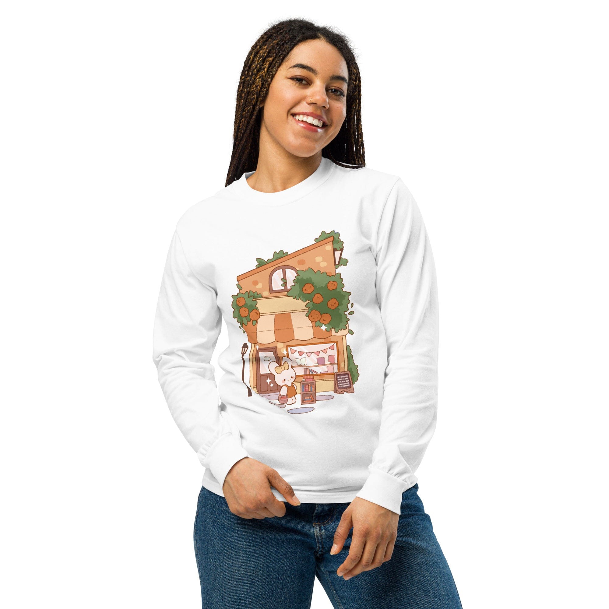 Cozy Bookstore | Long-sleeve shirt | Cozy Games & Hobbies Threads & Thistles Inventory