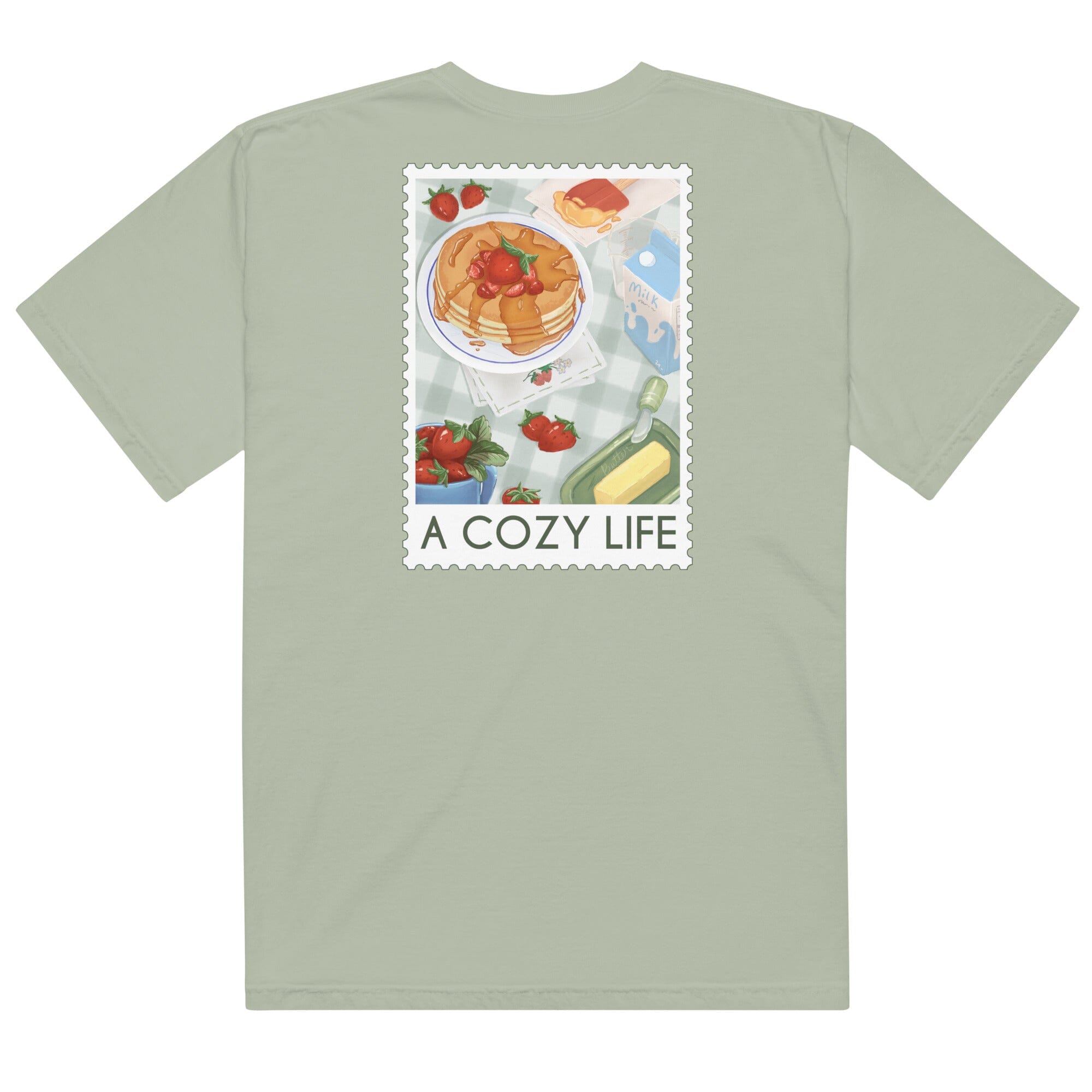 A Cozy Life Stamp | Unisex garment-dyed heavyweight t-shirt | Cozy Games & Hobbies Threads & Thistles Inventory
