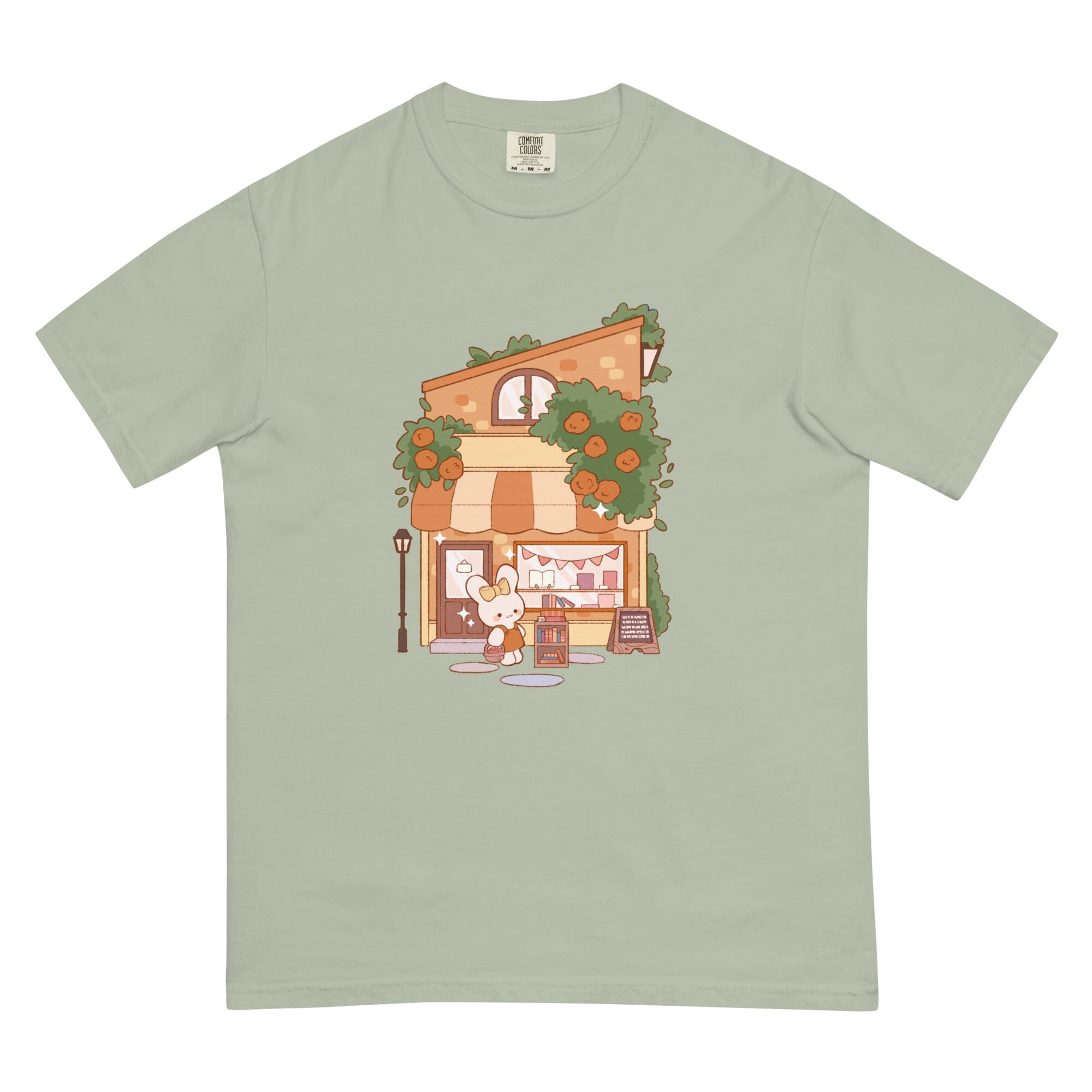 Cozy Bookstore | Unisex garment-dyed heavyweight t-shirt | Cozy Games & Hobbies Threads & Thistles Inventory Bay S