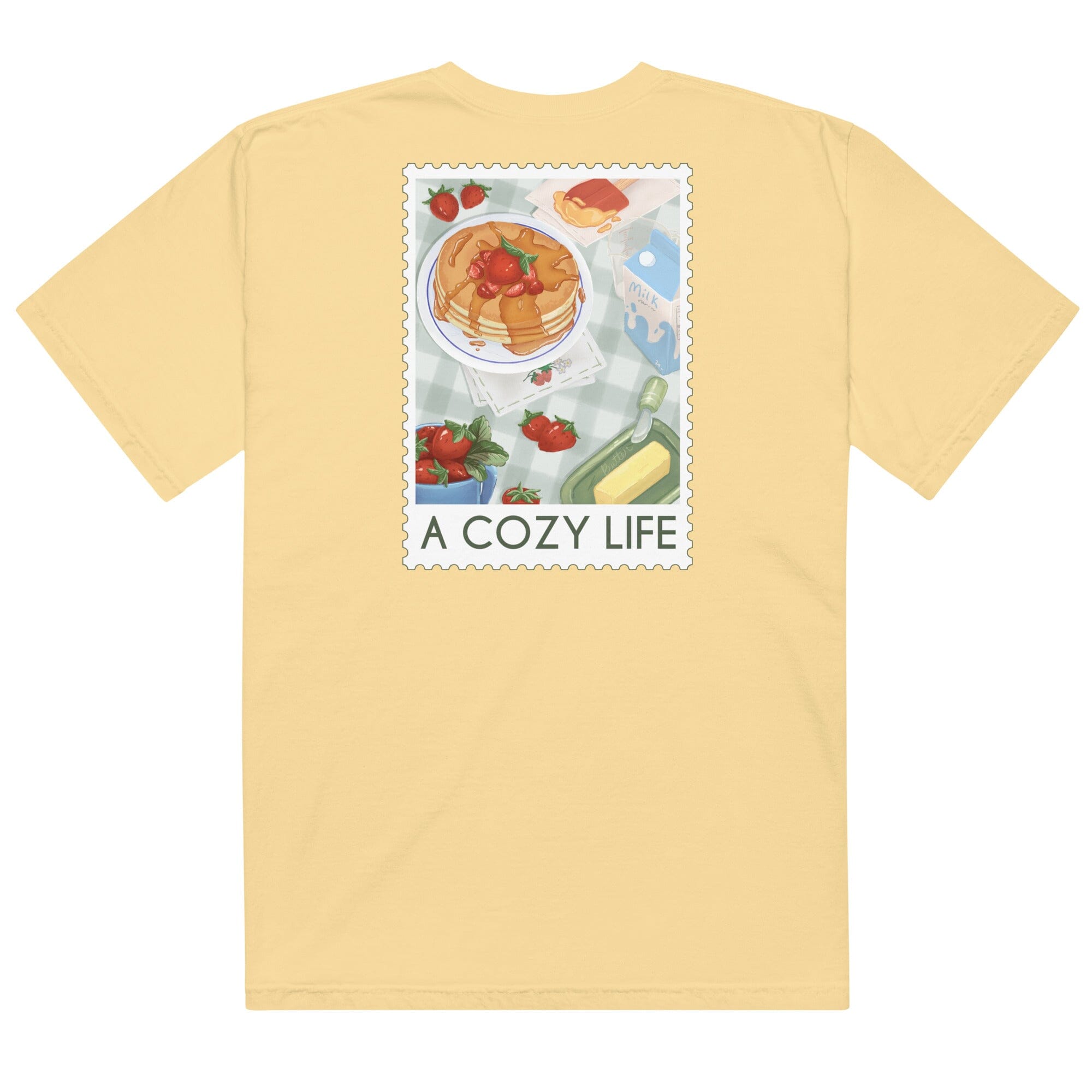 A Cozy Life Stamp | Unisex garment-dyed heavyweight t-shirt | Cozy Games & Hobbies Threads & Thistles Inventory