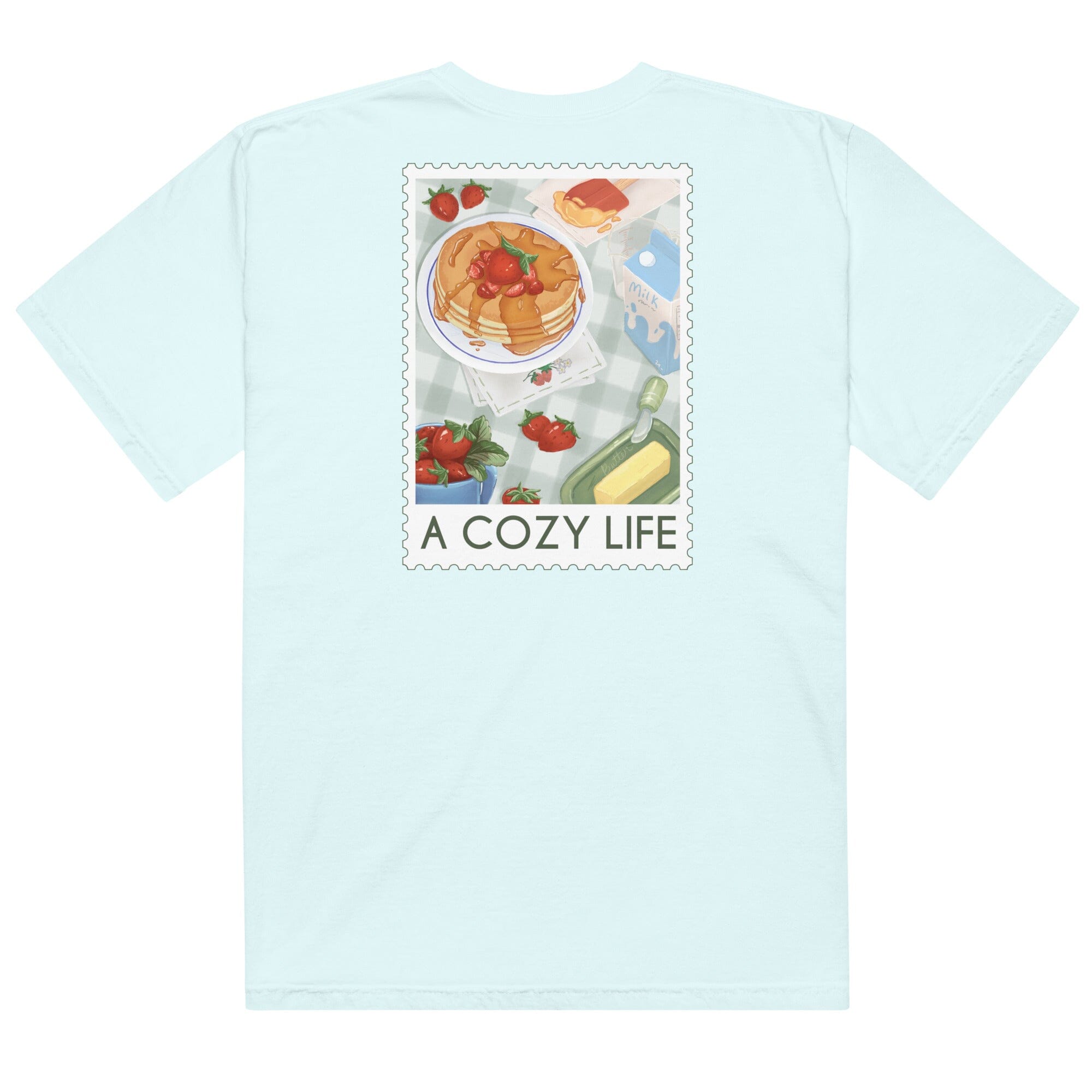 A Cozy Life Stamp | Unisex garment-dyed heavyweight t-shirt | Cozy Games & Hobbies Threads & Thistles Inventory