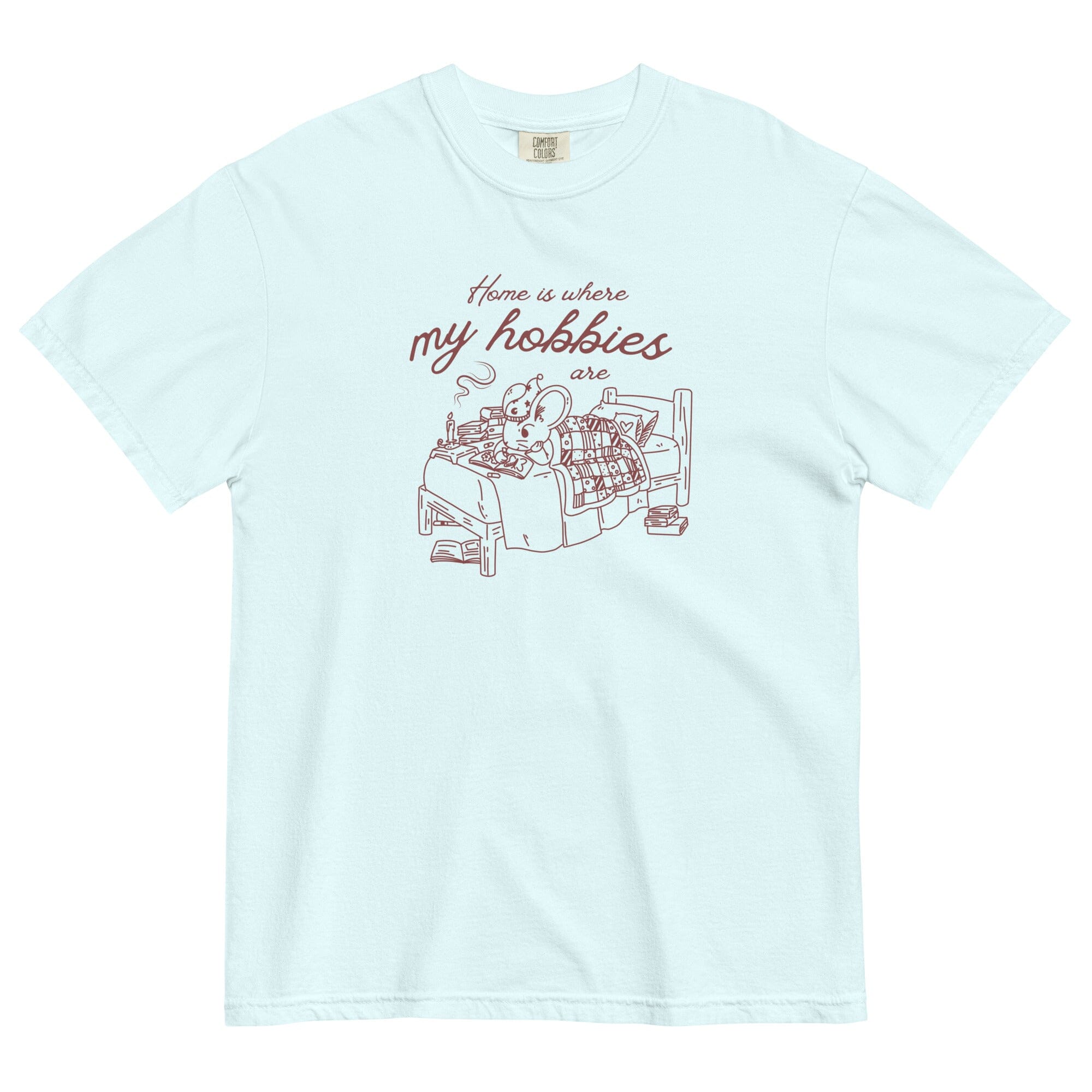 Home is where My Hobbies are | Unisex garment-dyed heavyweight t-shirt | Cozy Games & Hobbies Threads & Thistles Inventory Chambray S