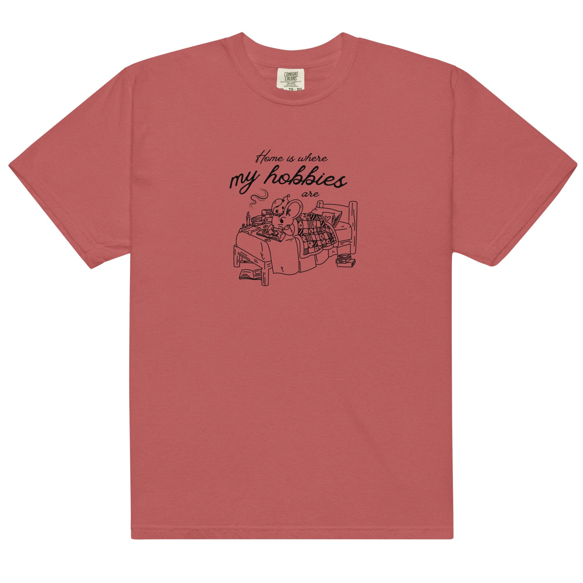 Home is where My Hobbies are | Unisex garment-dyed heavyweight t-shirt | Cozy Games & Hobbies Threads & Thistles Inventory Crimson S