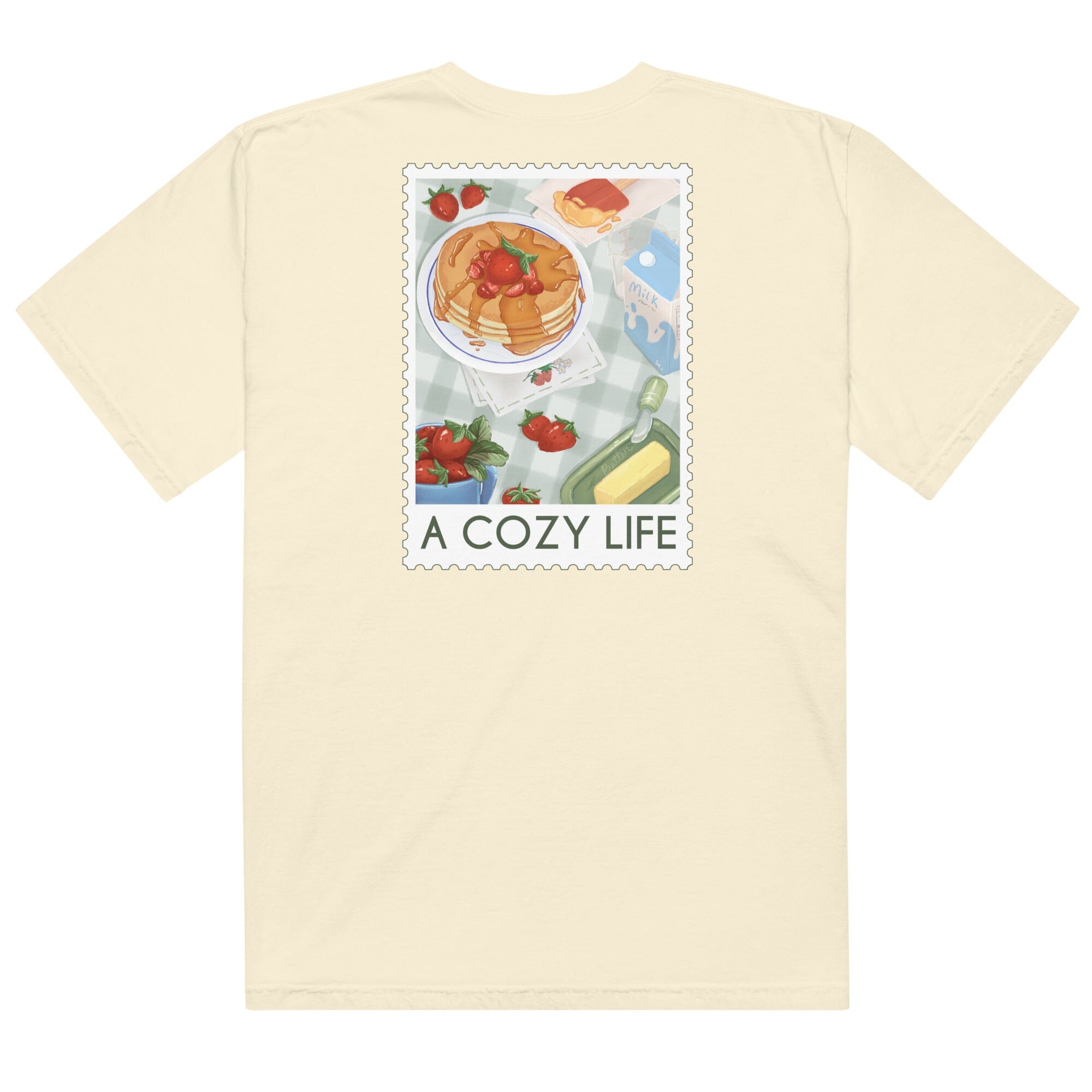 A Cozy Life Stamp | Unisex garment-dyed heavyweight t-shirt | Cozy Games & Hobbies Threads & Thistles Inventory