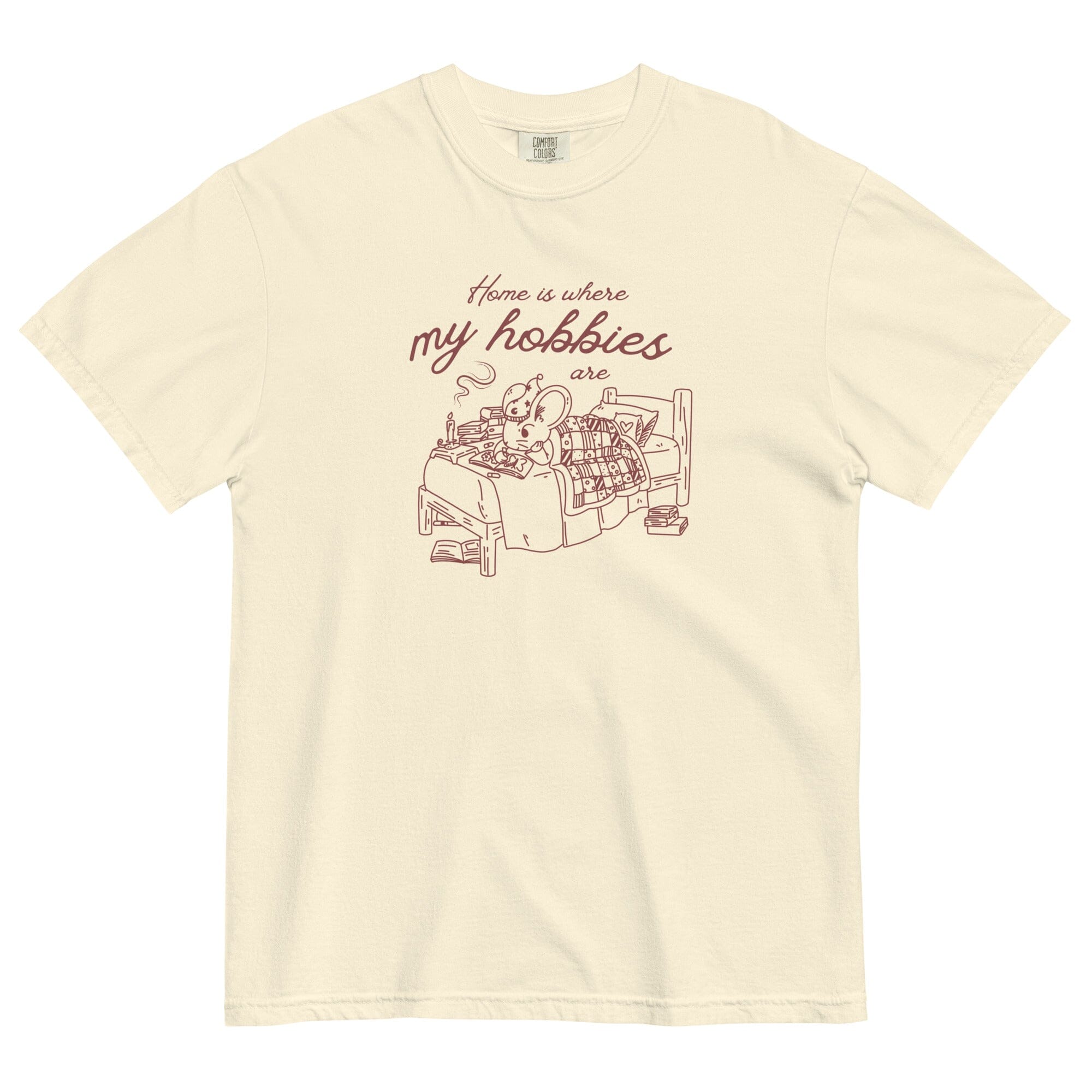 Home is where My Hobbies are | Unisex garment-dyed heavyweight t-shirt | Cozy Games & Hobbies Threads & Thistles Inventory Ivory S
