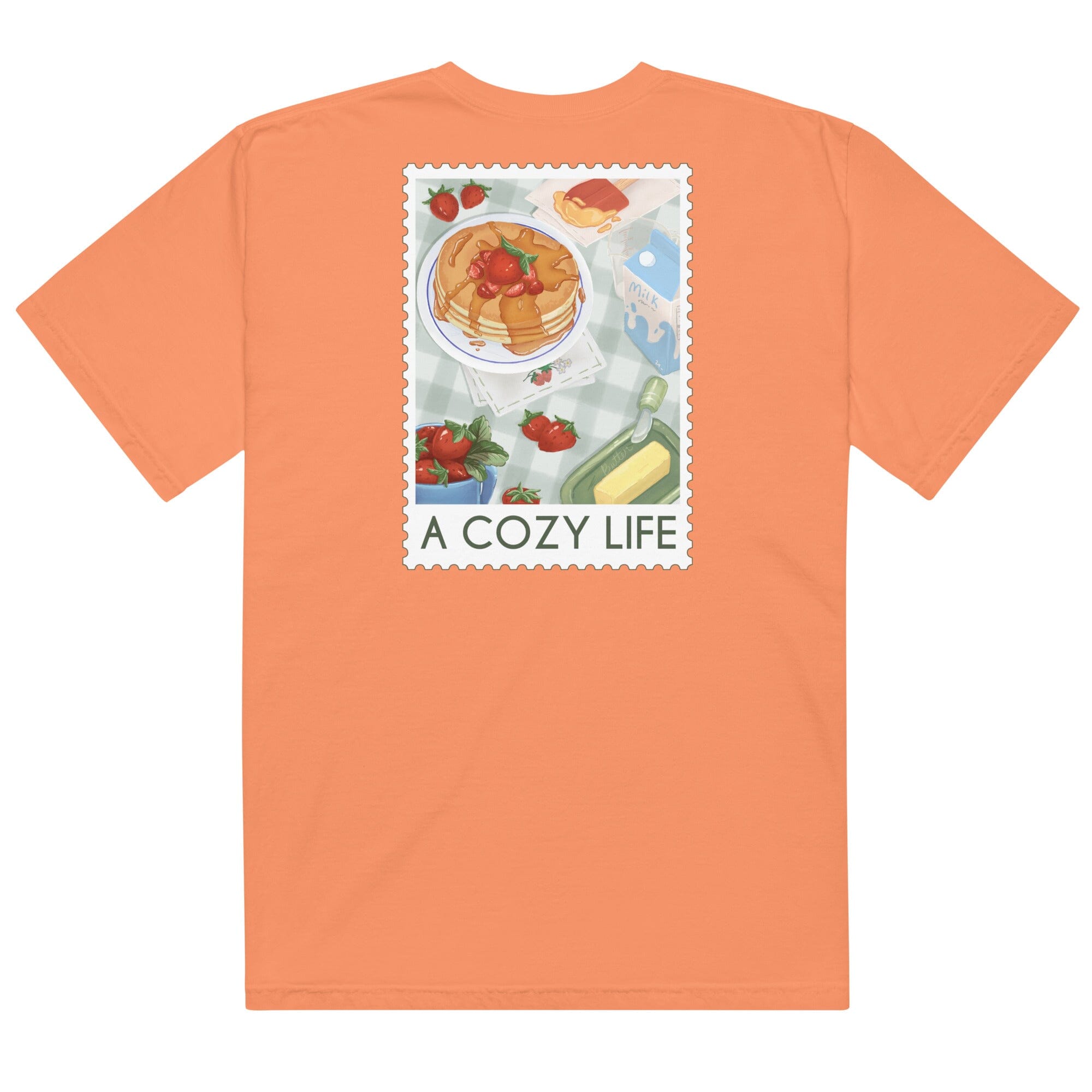 A Cozy Life Stamp | Unisex garment-dyed heavyweight t-shirt | Cozy Games & Hobbies Threads & Thistles Inventory