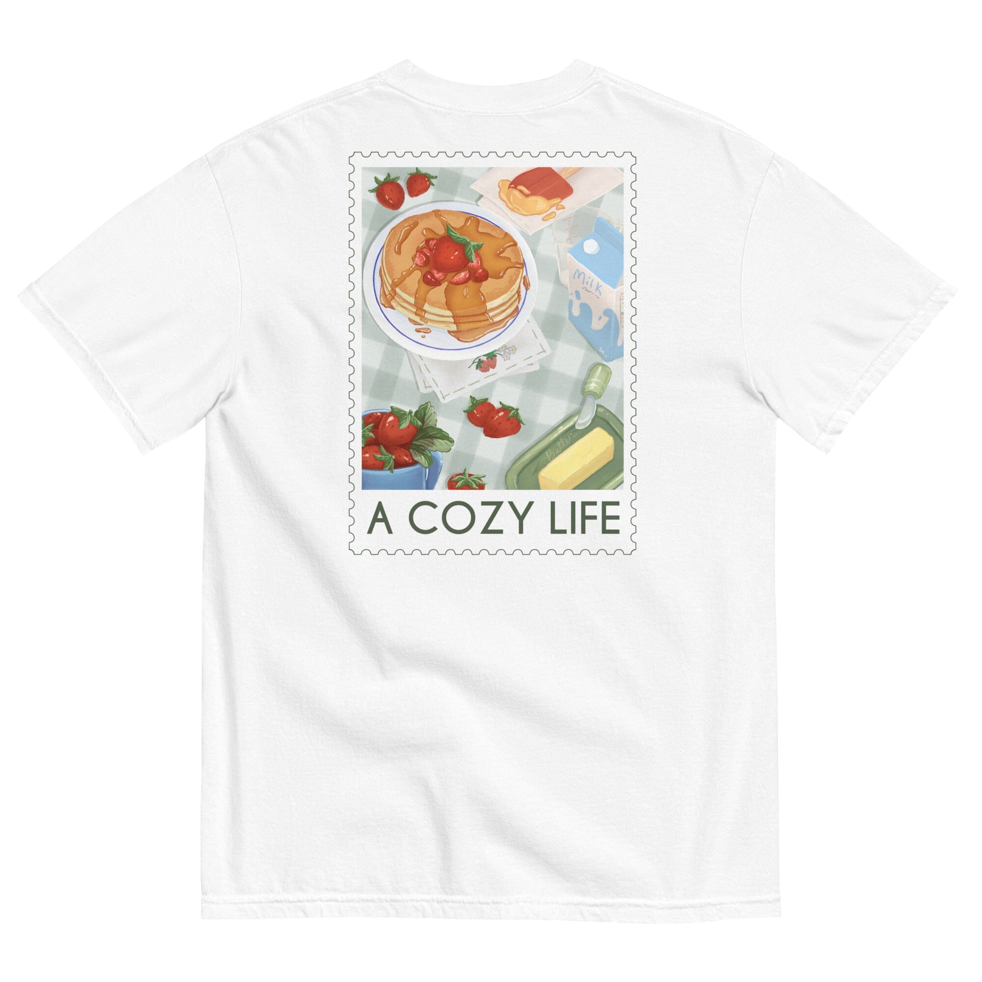 A Cozy Life Stamp | Unisex garment-dyed heavyweight t-shirt | Cozy Games & Hobbies Threads & Thistles Inventory