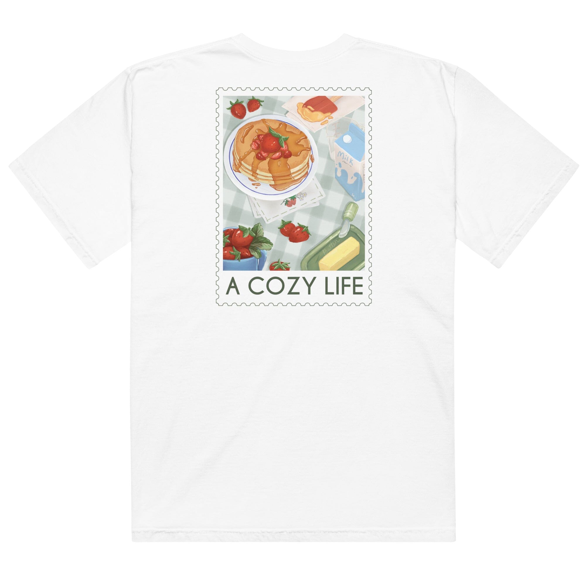 A Cozy Life Stamp | Unisex garment-dyed heavyweight t-shirt | Cozy Games & Hobbies Threads & Thistles Inventory