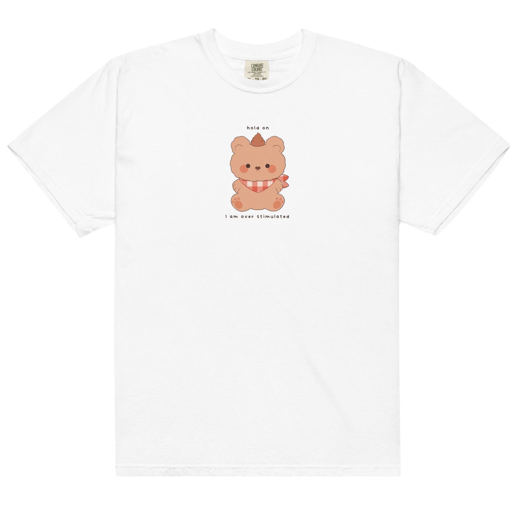 I am Overstimulated | Unisex garment-dyed heavyweight t-shirt | Cozy Games & Hobbies Threads & Thistles Inventory White S