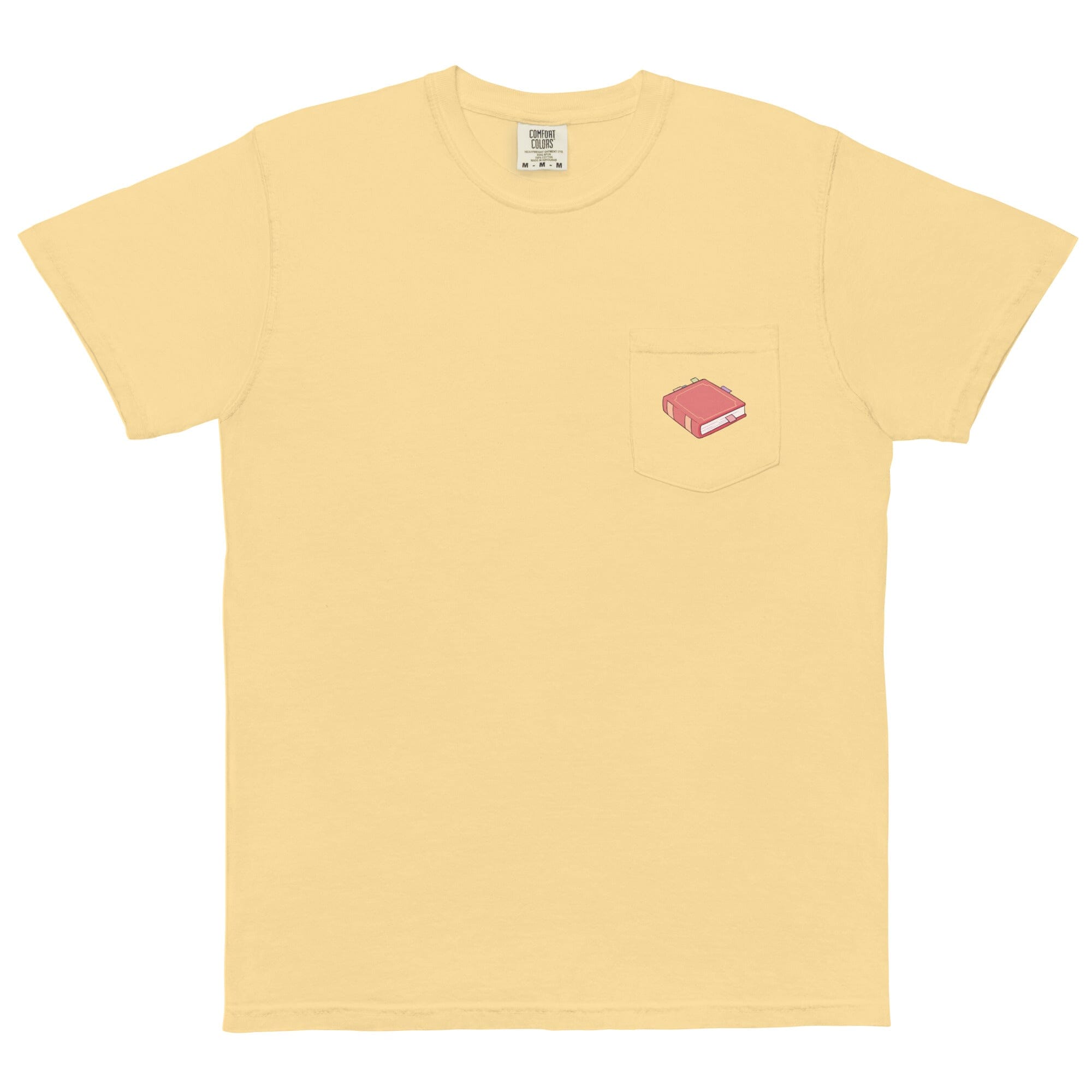 Book hobby | Unisex garment-dyed pocket t-shirt | Cozy Games & Hobbies Threads & Thistles Inventory Butter S