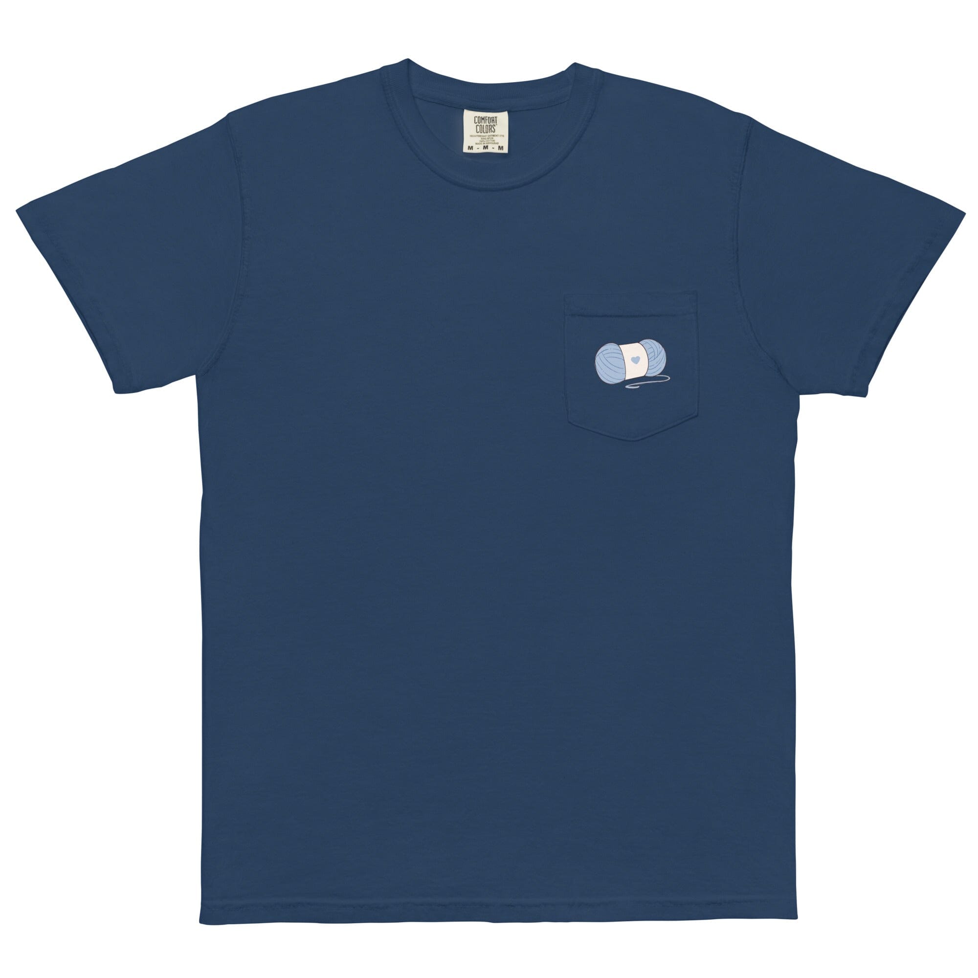 Cozy Knits | Unisex garment-dyed pocket t-shirt | Cozy games & Hobbies Threads & Thistles Inventory True Navy S