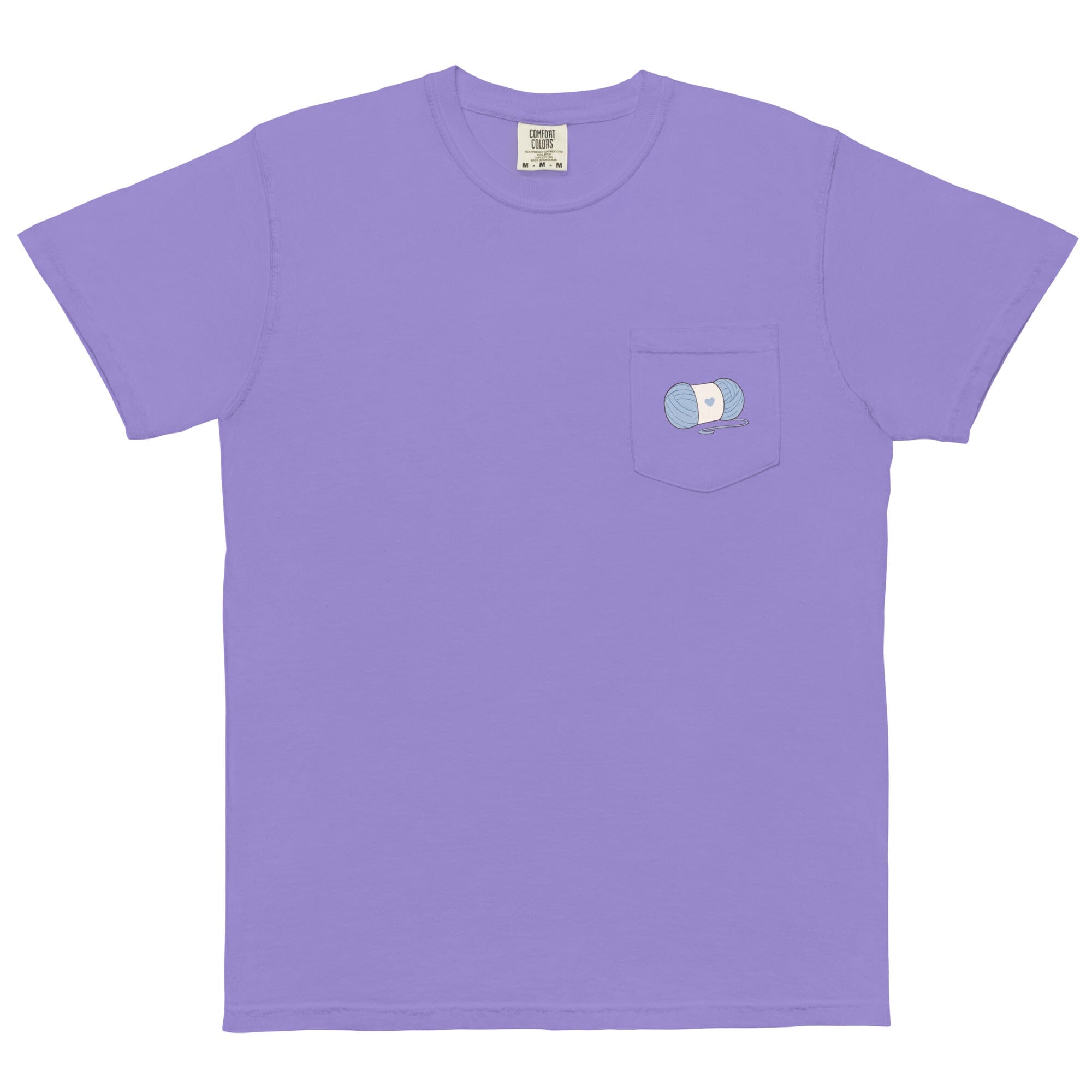 Cozy Knits | Unisex garment-dyed pocket t-shirt | Cozy games & Hobbies Threads & Thistles Inventory Violet S