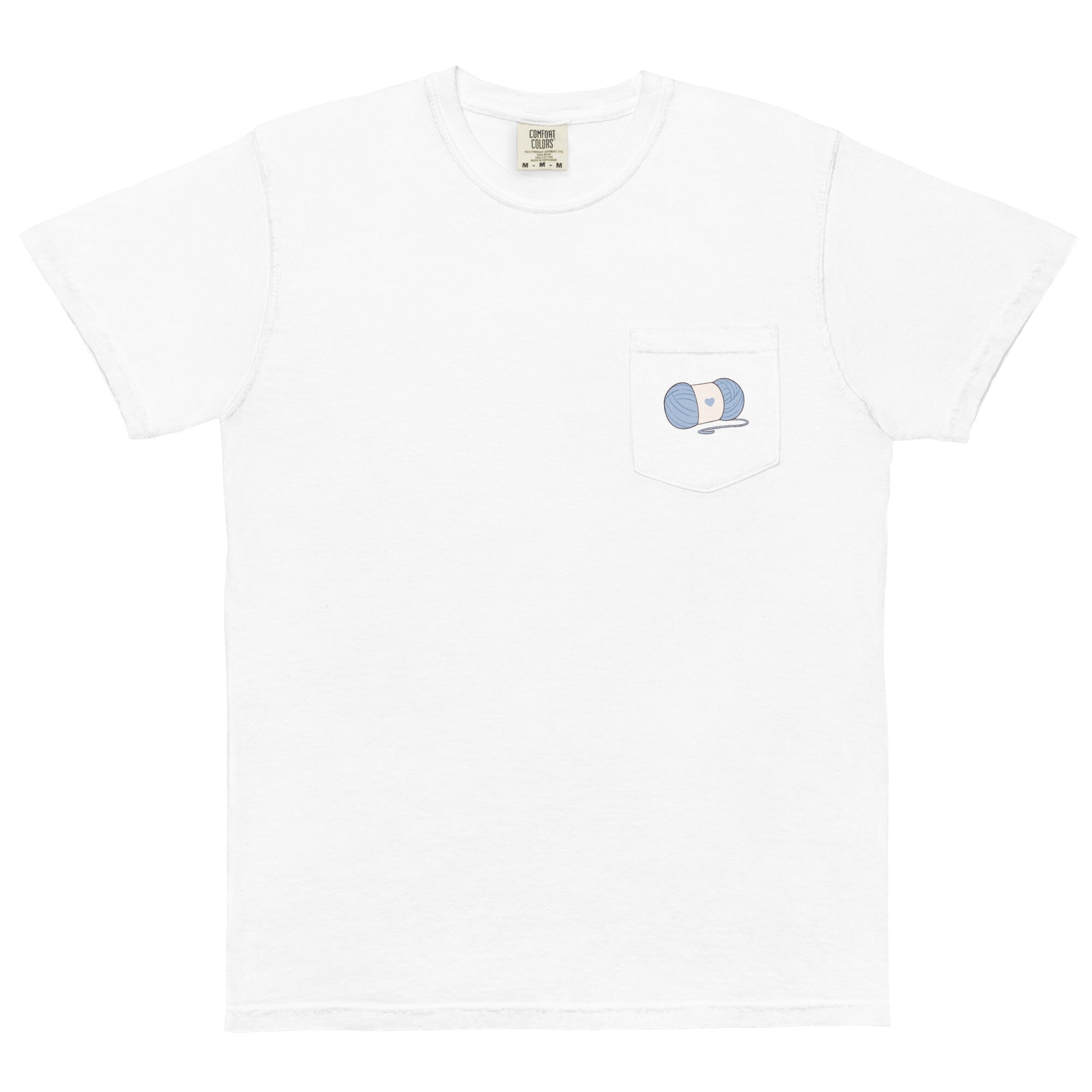 Cozy Knits | Unisex garment-dyed pocket t-shirt | Cozy games & Hobbies Threads & Thistles Inventory White S