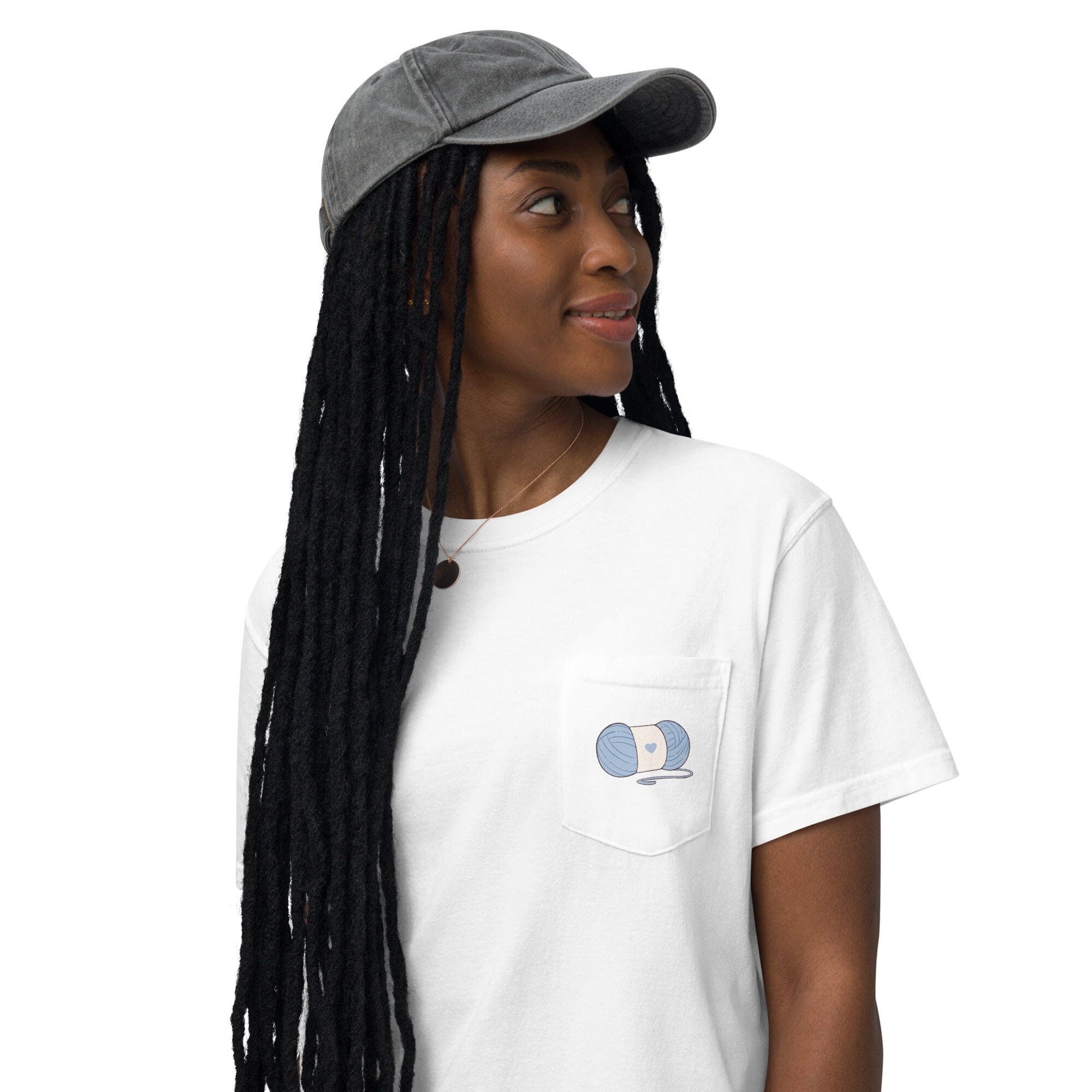 Cozy Knits | Unisex garment-dyed pocket t-shirt | Cozy games & Hobbies Threads & Thistles Inventory