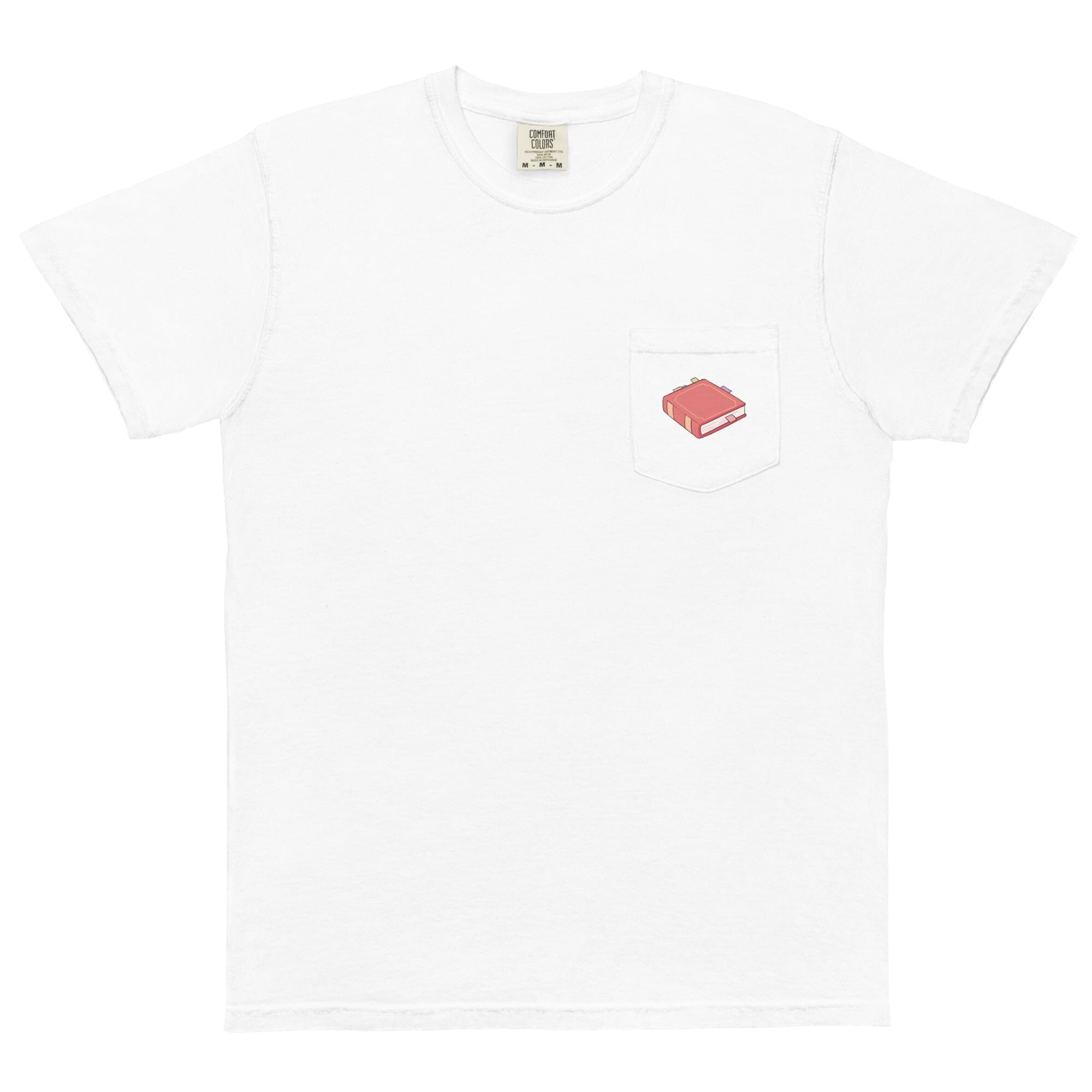 Book hobby | Unisex garment-dyed pocket t-shirt | Cozy Games & Hobbies Threads & Thistles Inventory White S