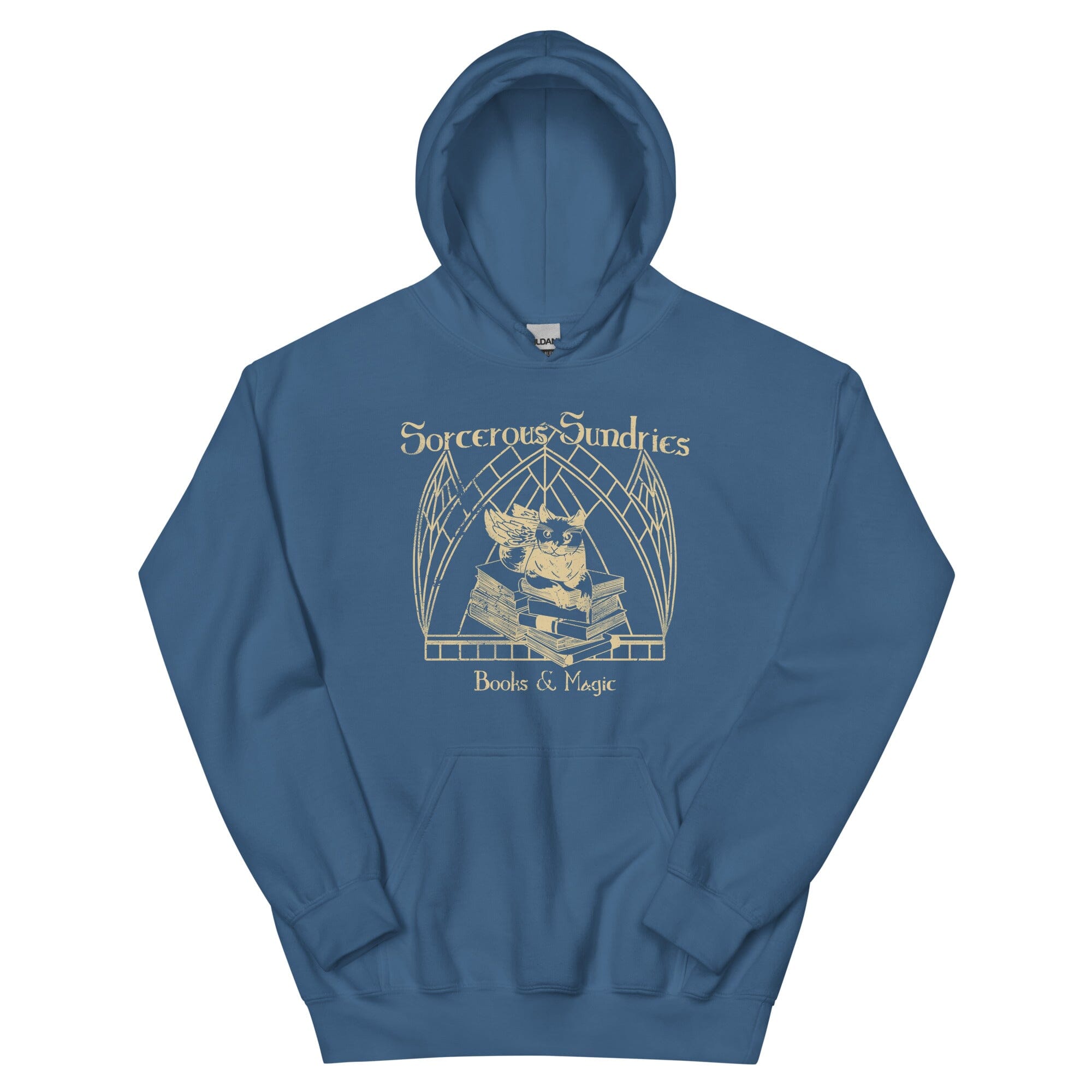 Sorcerous Sundries | Unisex Hoodie | Baldur's Gate Threads & Thistles Inventory Indigo Blue S